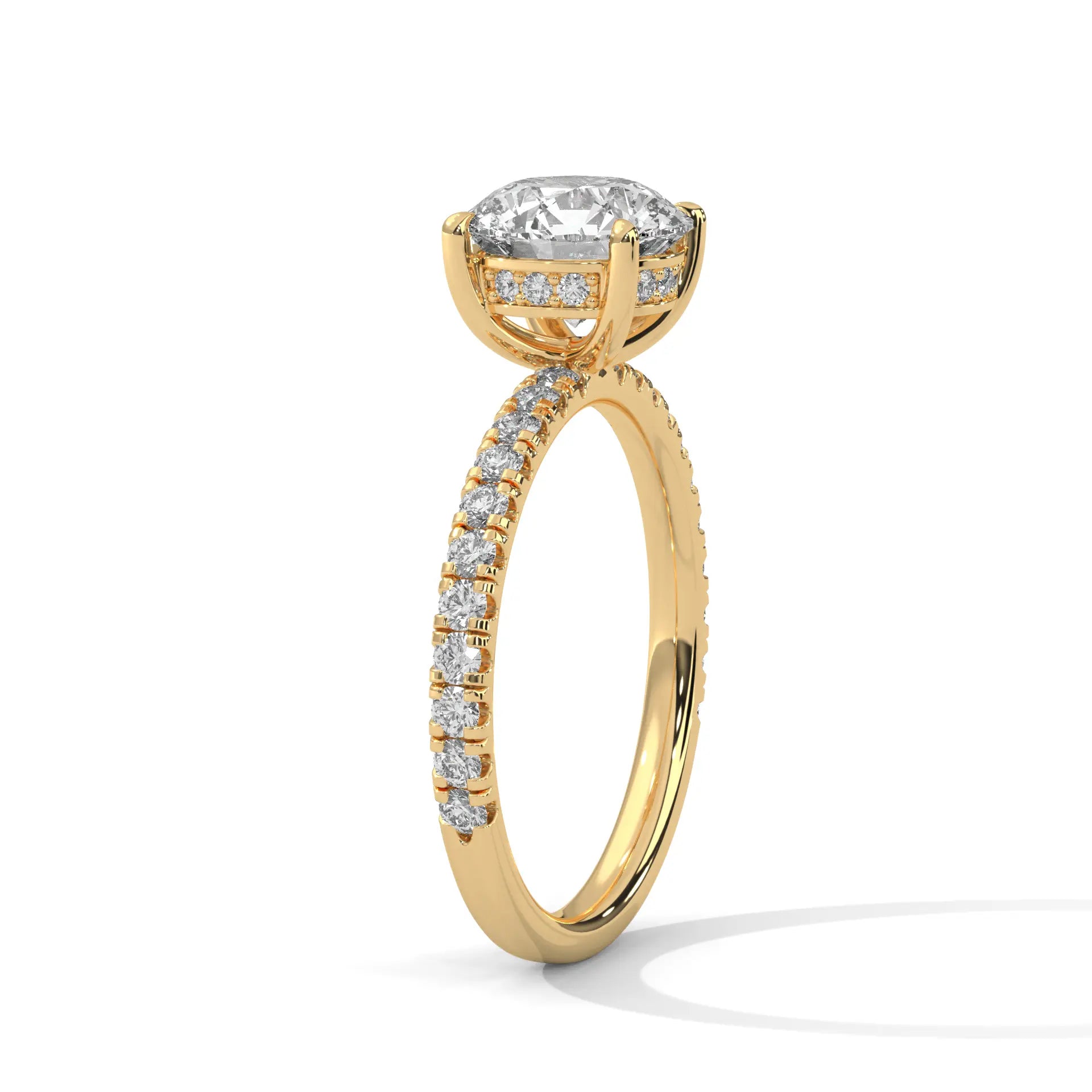 MJBS32 - Elegant Four-Prong Round Cut Accent Ring