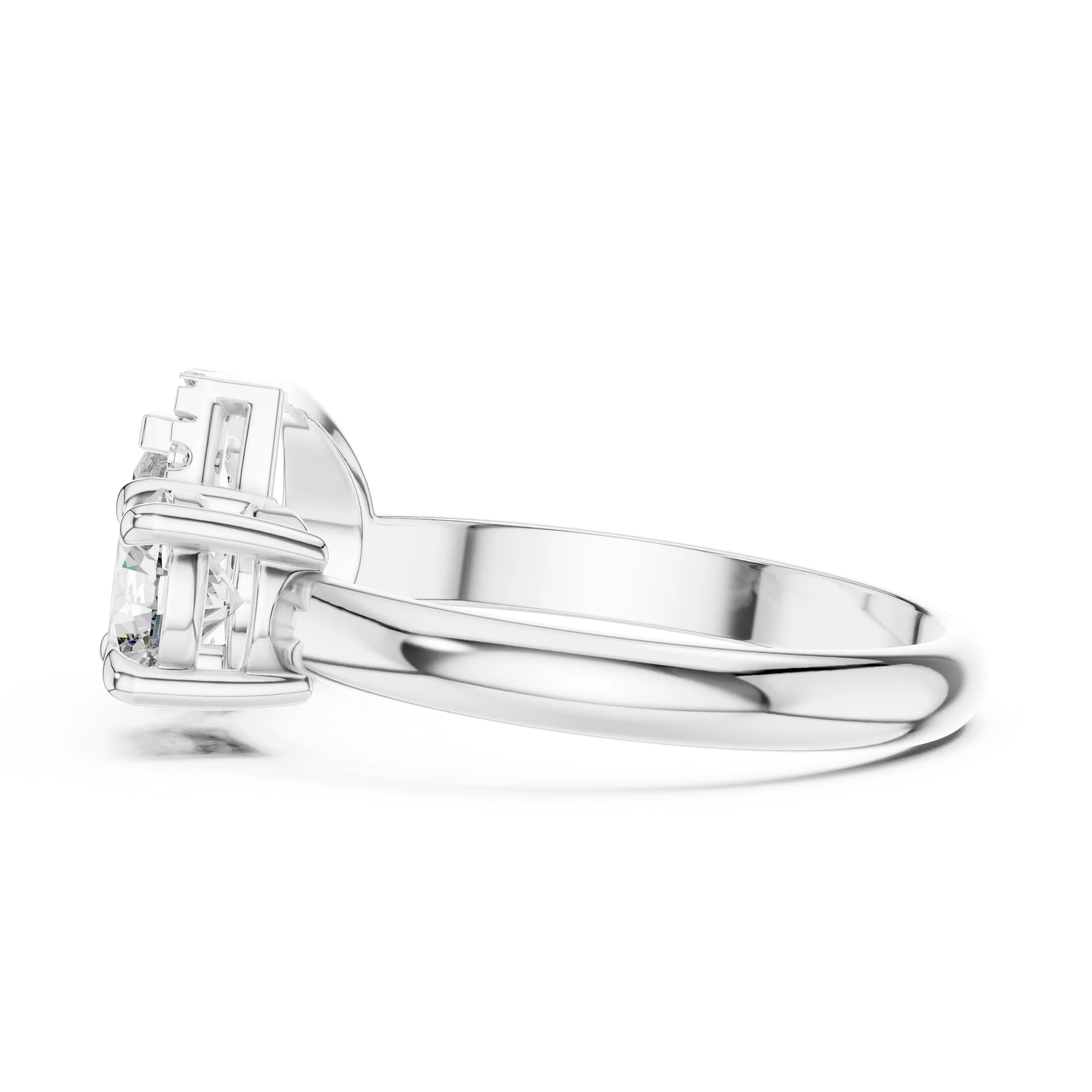 MJTM1 - Pear and Round Cut Two-Stone Bypass Ring