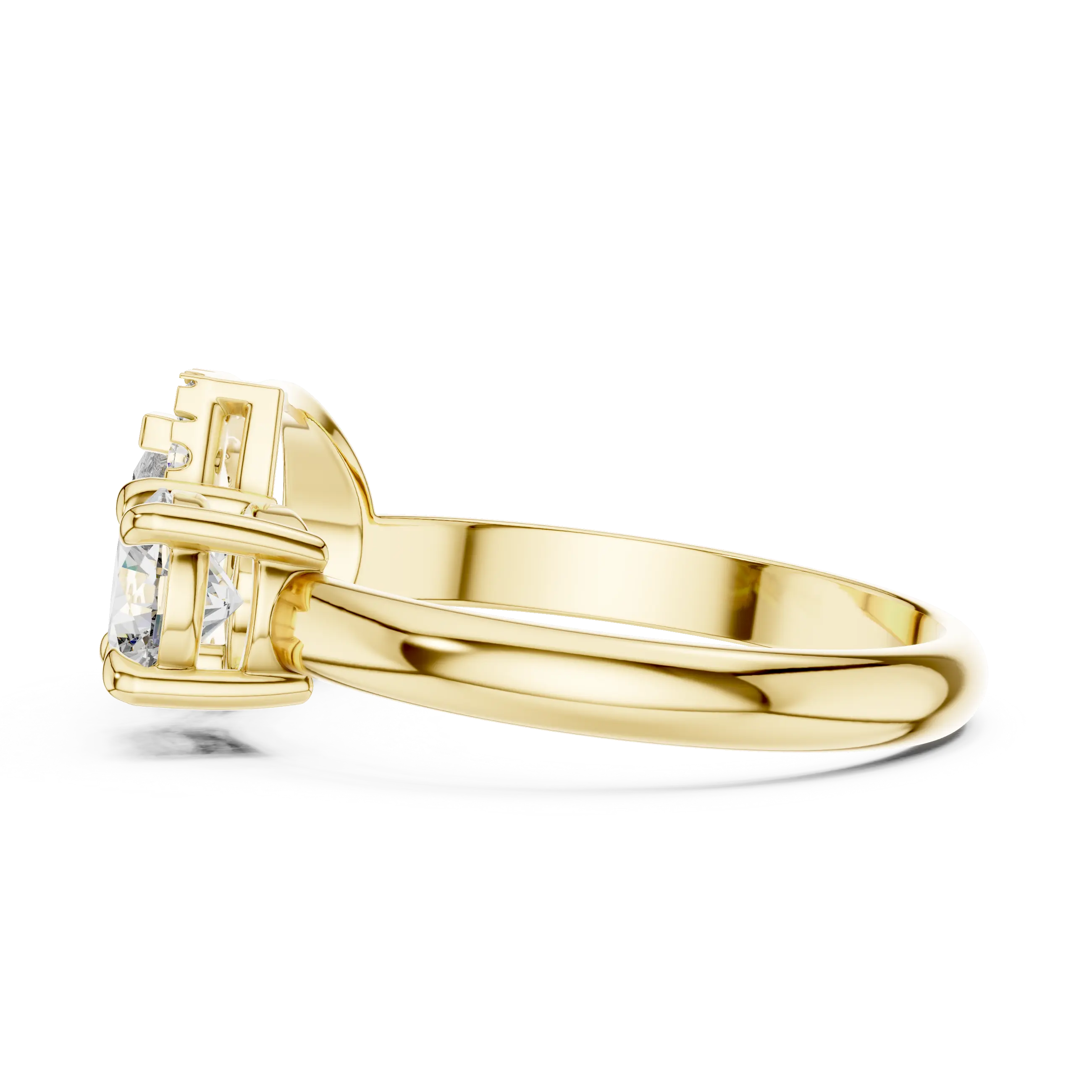 MJTM1 - Pear and Round Cut Two-Stone Bypass Ring