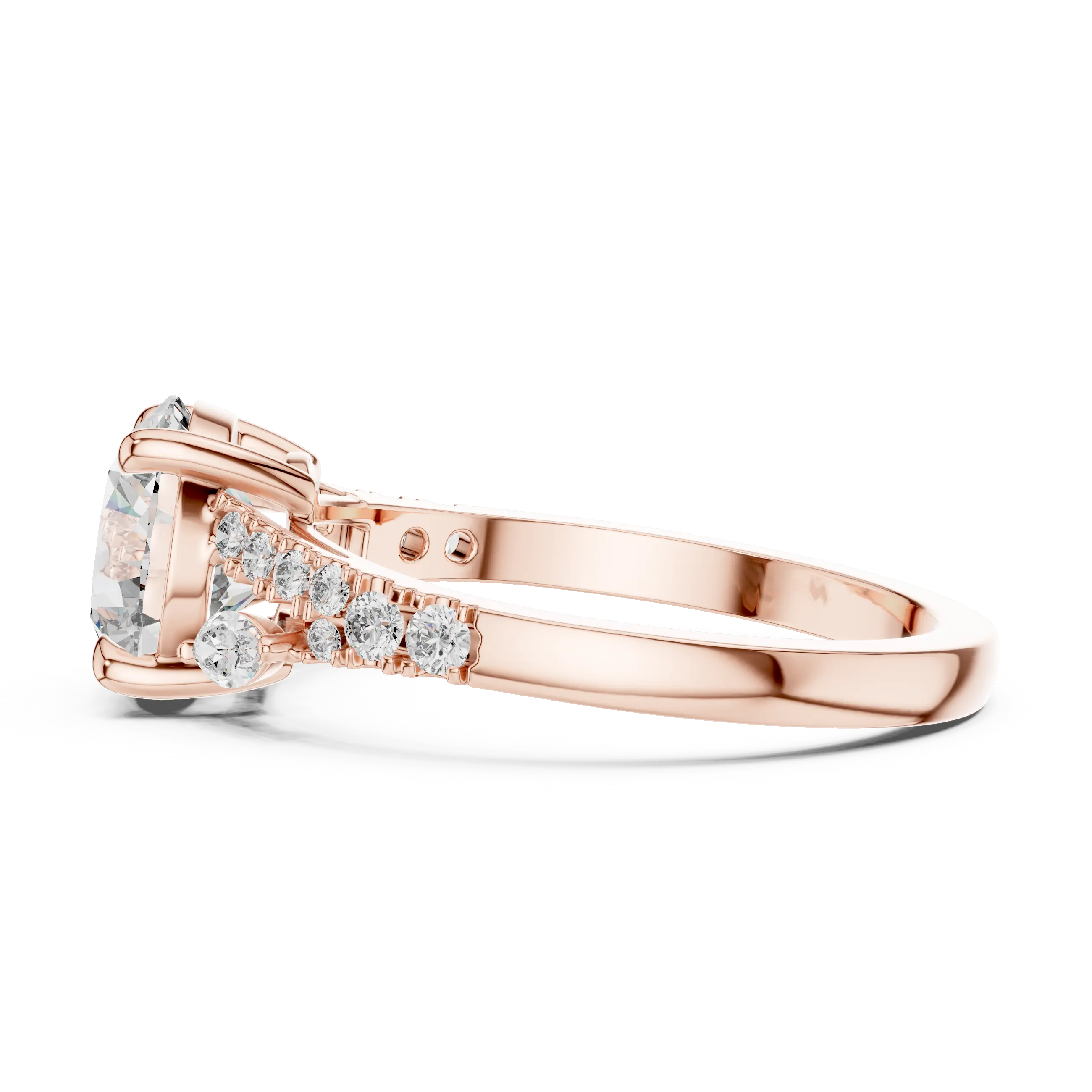 MJR021 - Round Brilliant Intertwining Split Shank Ring