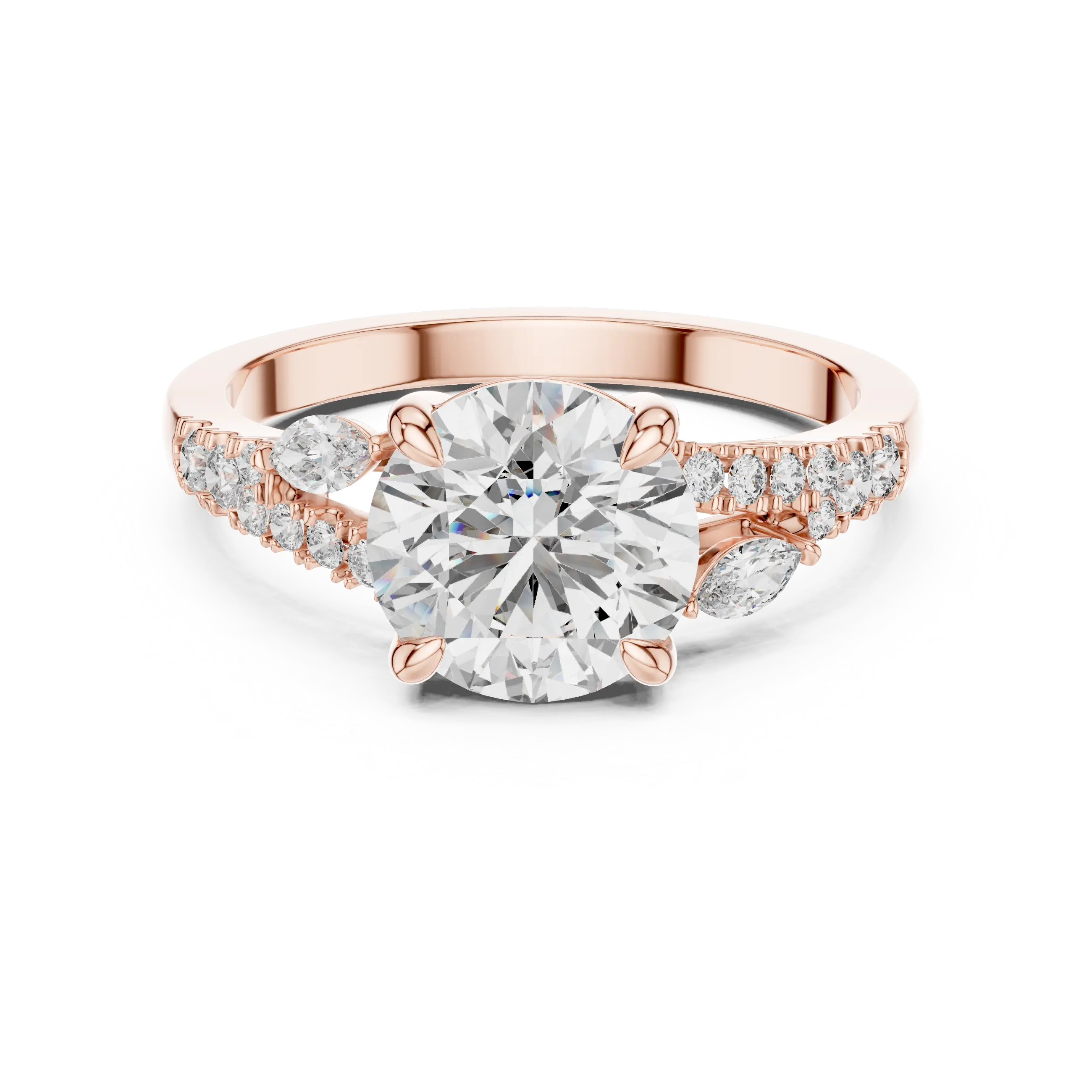 MJR021 - Round Brilliant Intertwining Split Shank Ring