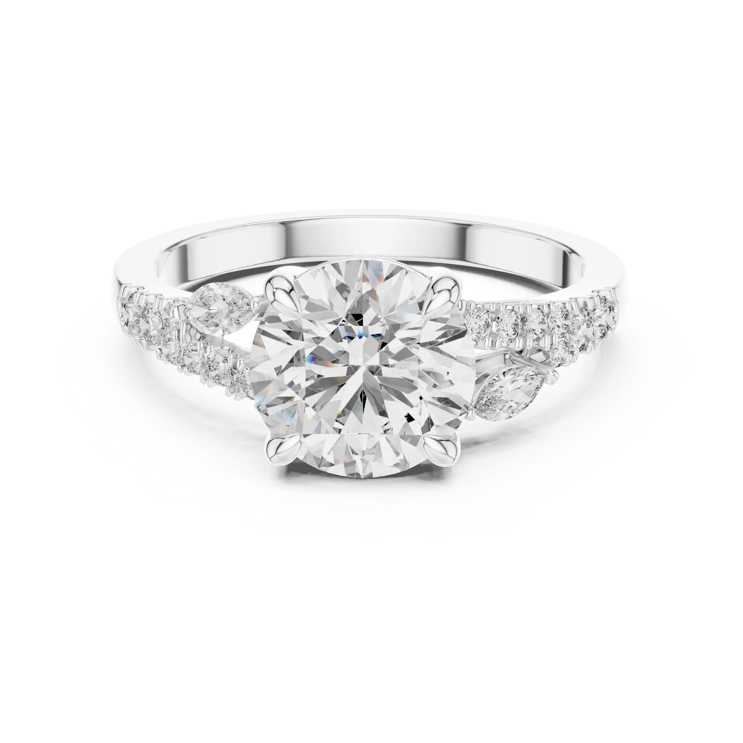 MJR021 - Round Brilliant Intertwining Split Shank Ring