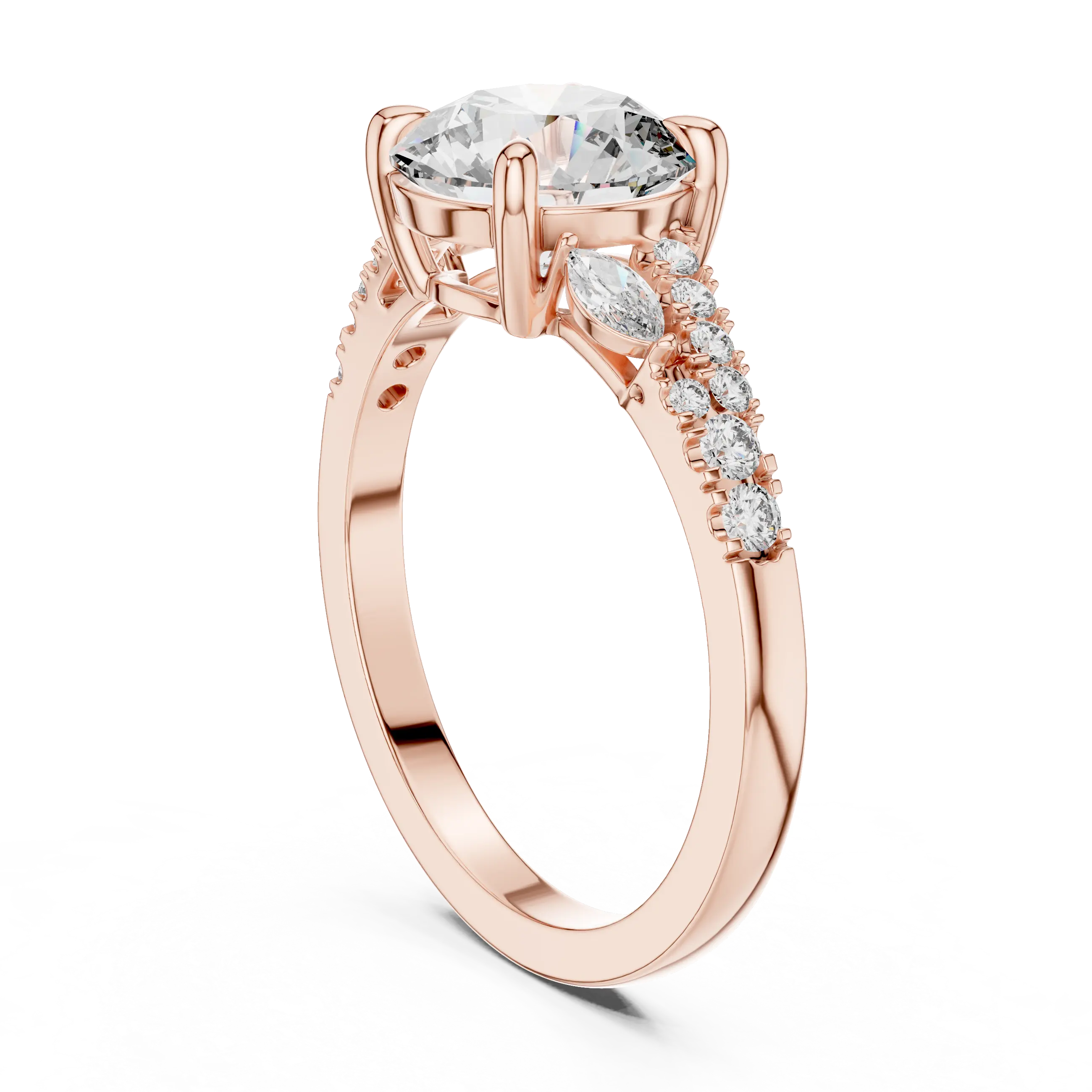 MJR021 - Round Brilliant Intertwining Split Shank Ring