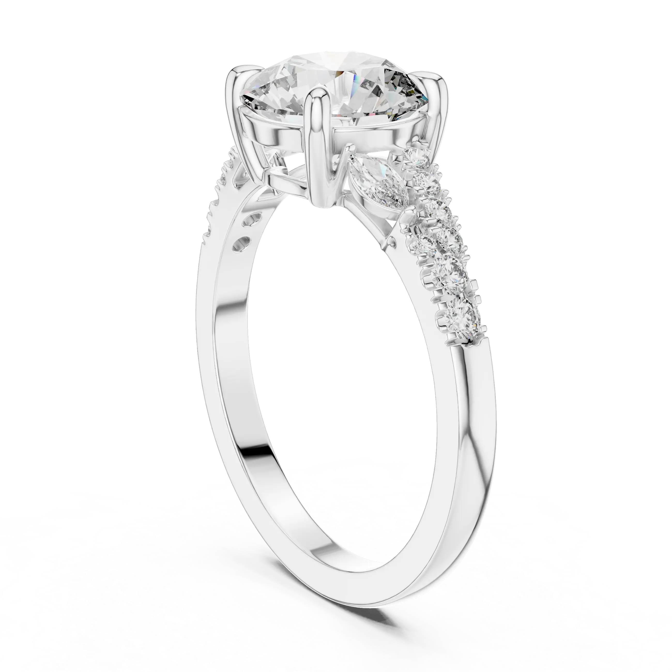 MJR021 - Round Brilliant Intertwining Split Shank Ring
