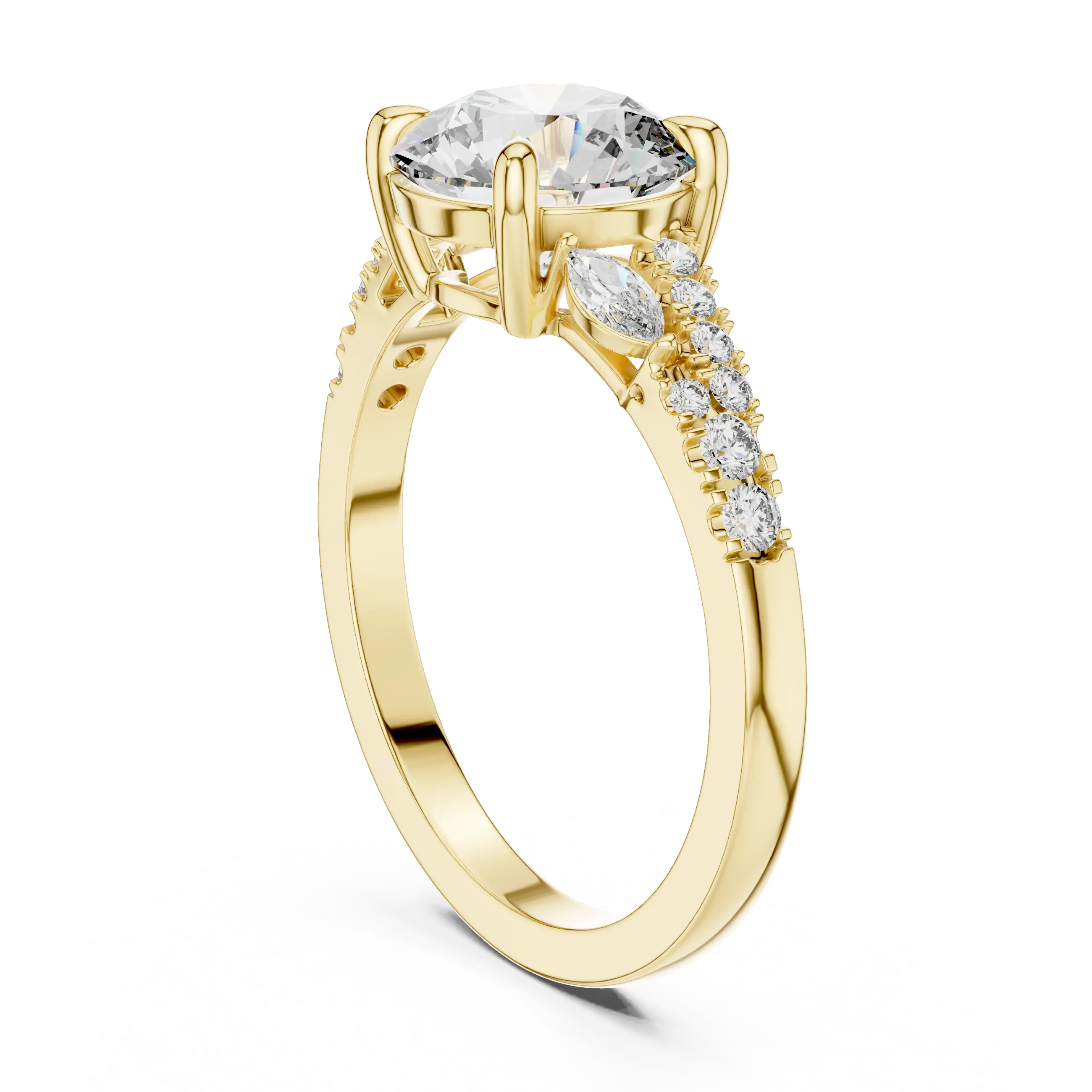 MJR021 - Round Brilliant Intertwining Split Shank Ring