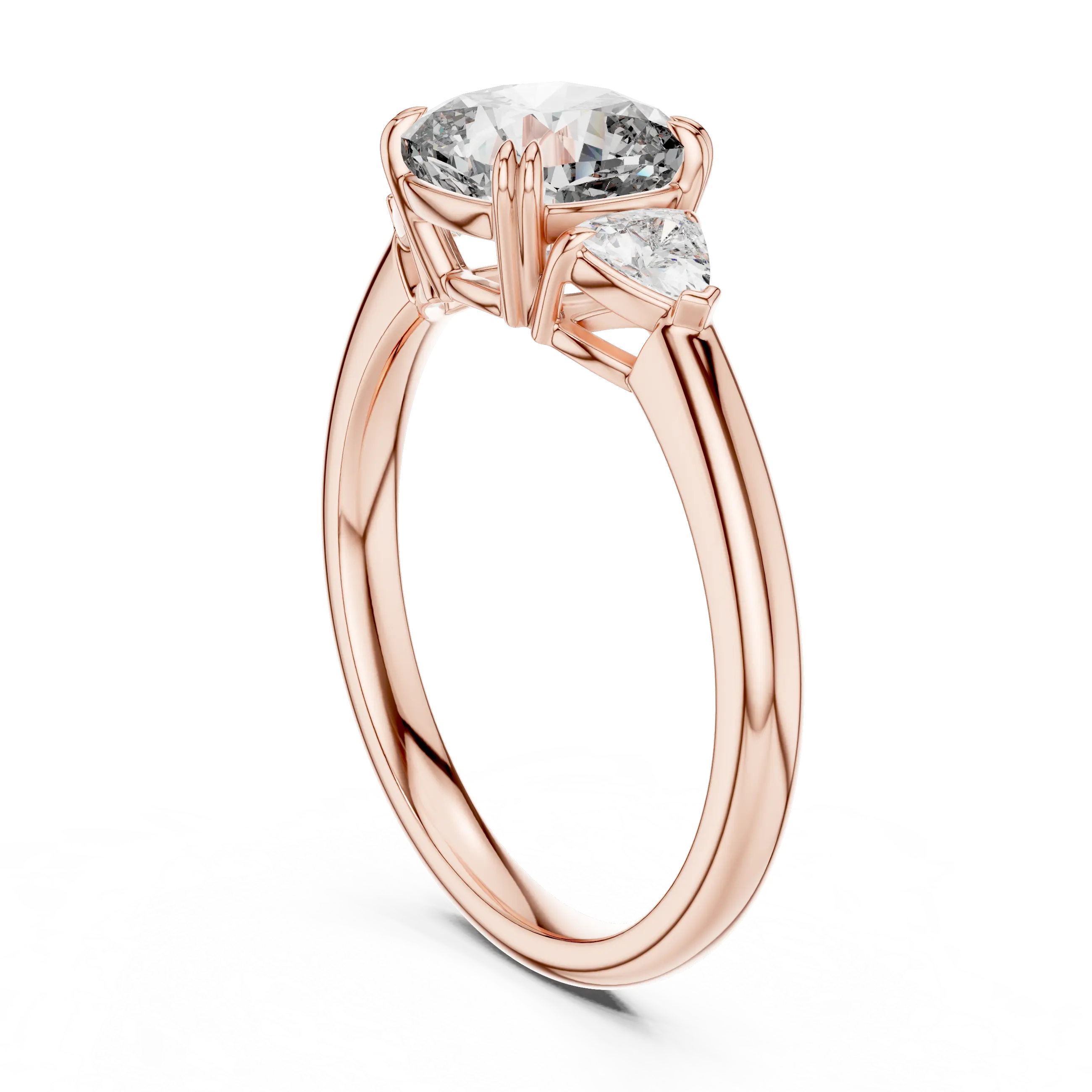 MJR023 - Cushion Cut Three Stone Engagement Ring