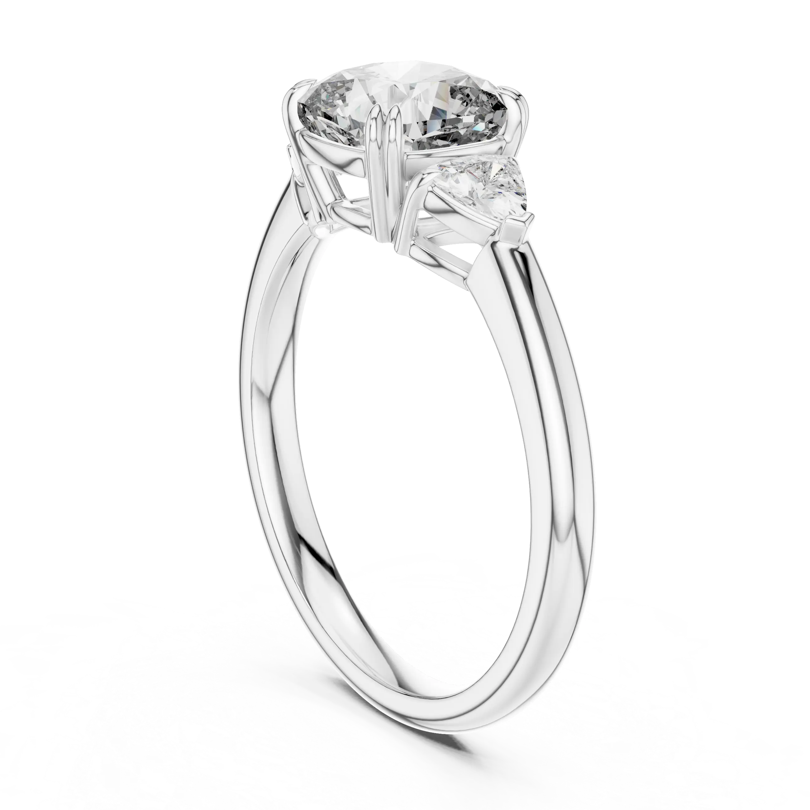 MJR023 - Cushion Cut Three Stone Engagement Ring