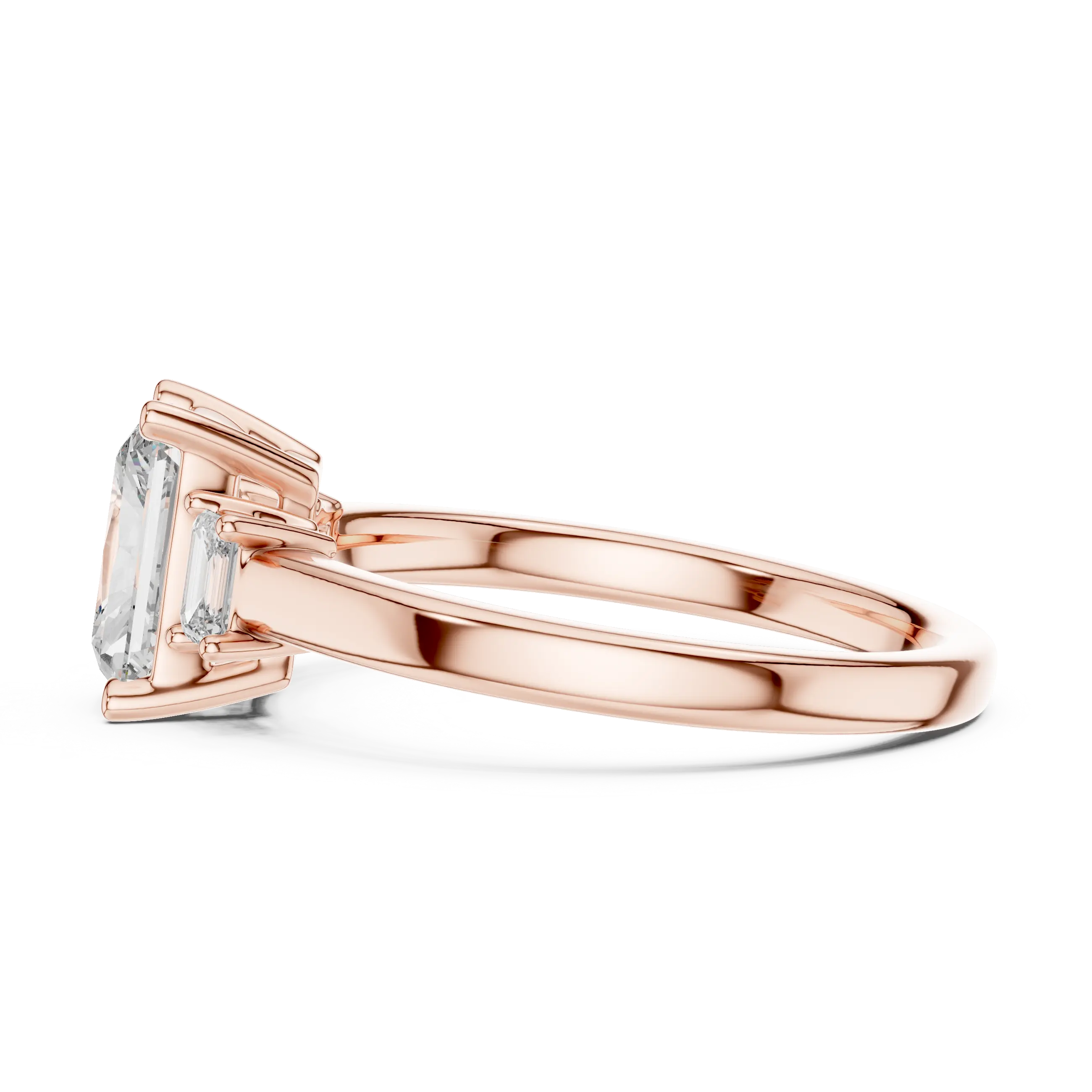 MJR027 - Radiant Cut Three Stone Engagement Ring