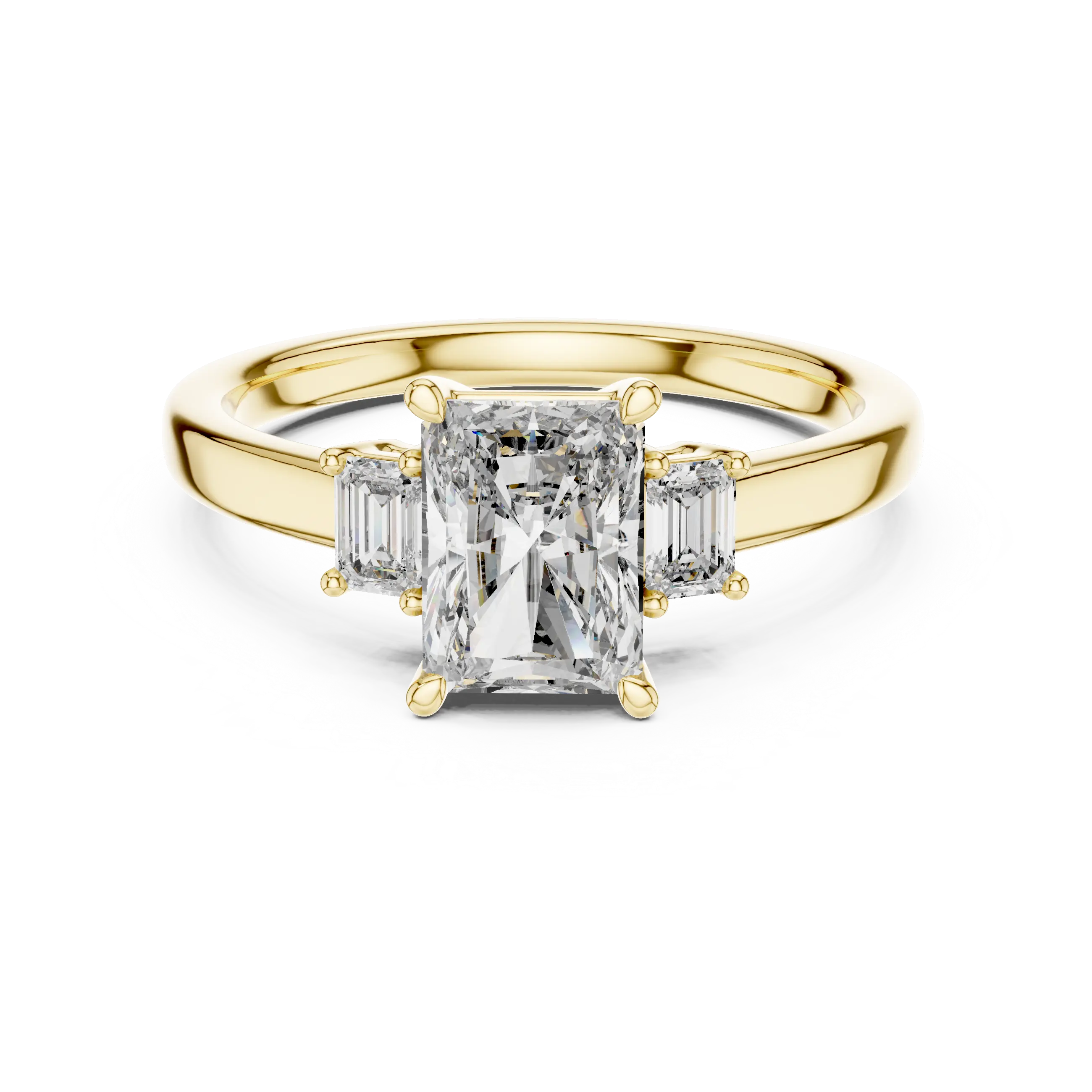 MJR027 - Radiant Cut Three Stone Engagement Ring