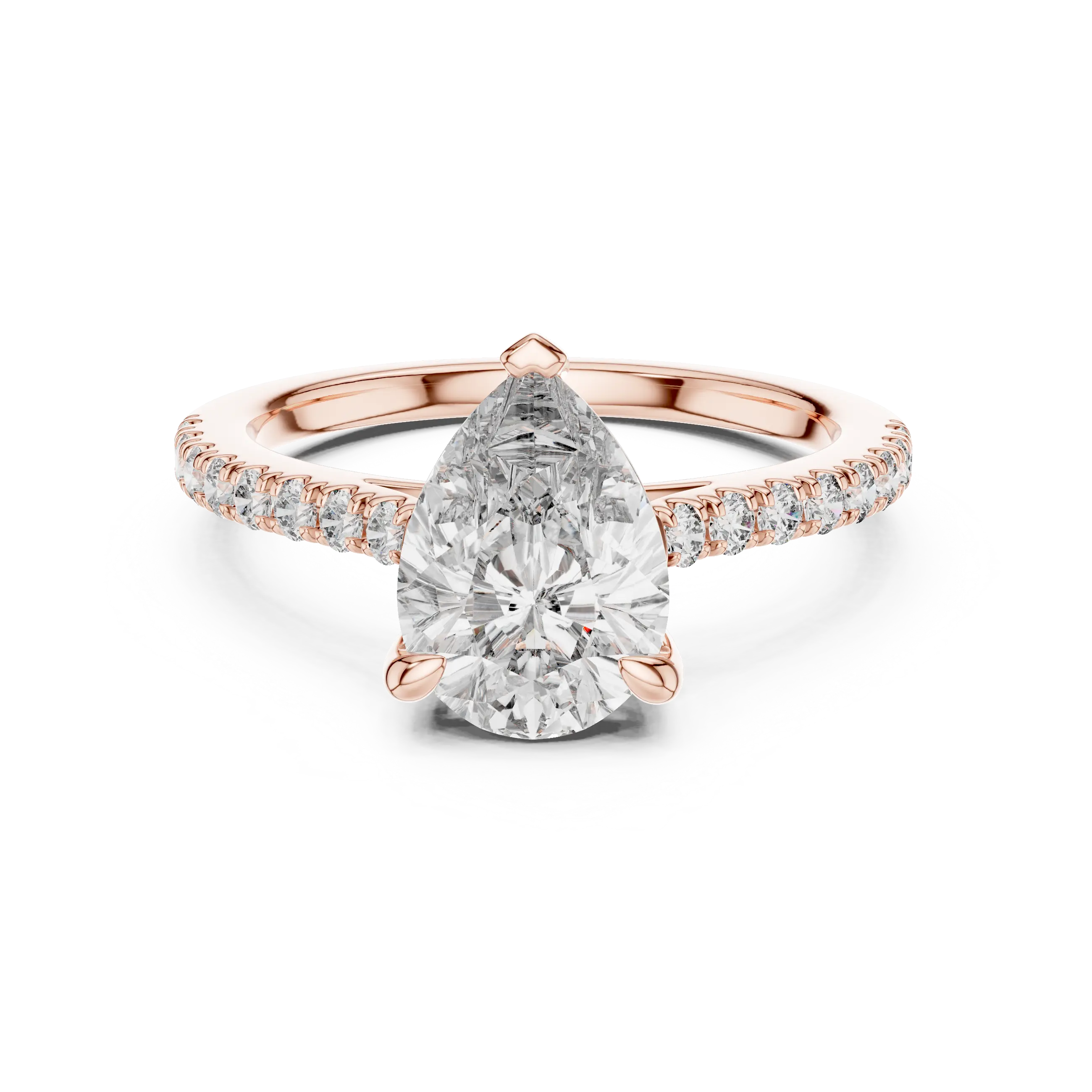 MJR028 - Teardrop French Set Accent Statement Ring