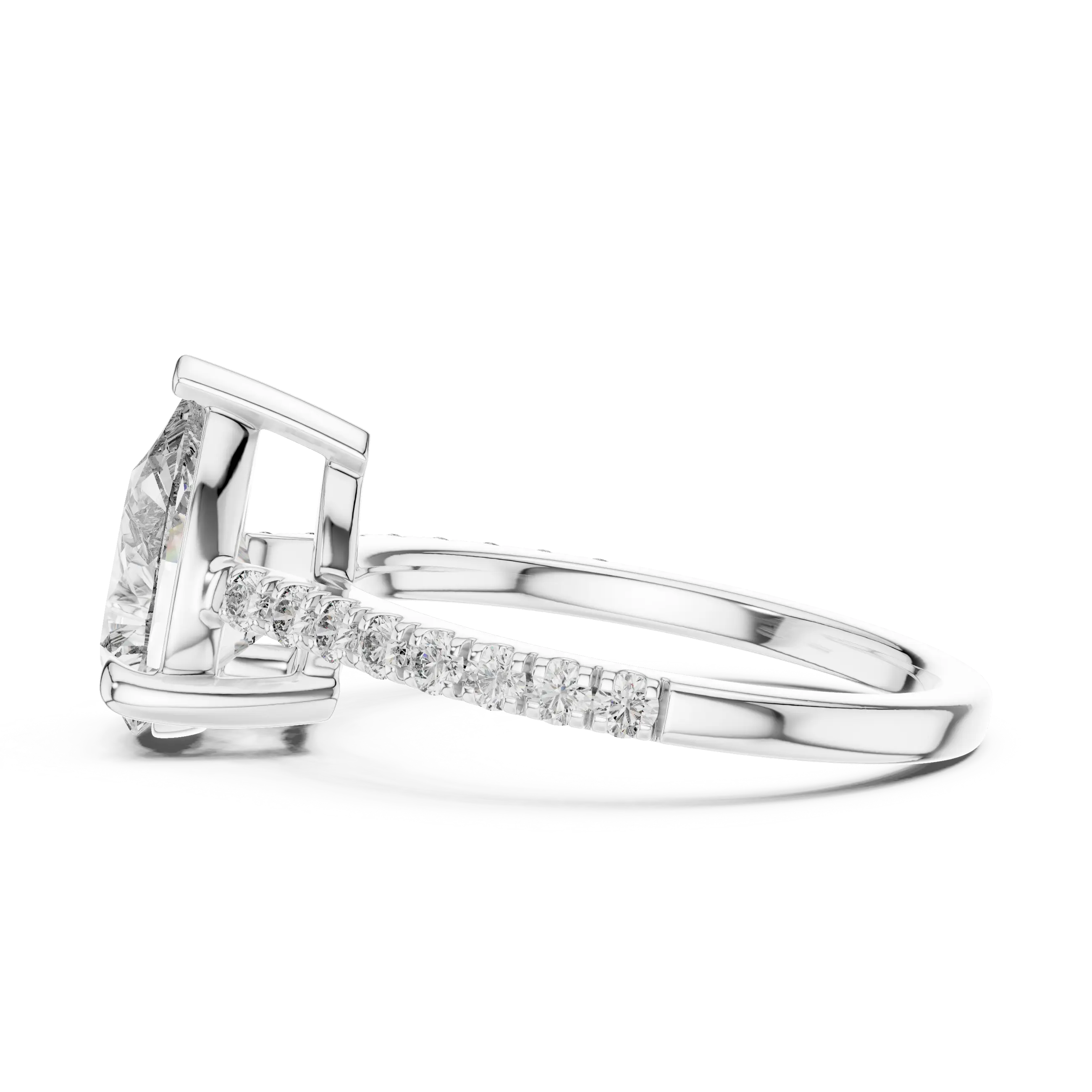 MJR028 - Teardrop French Set Accent Statement Ring