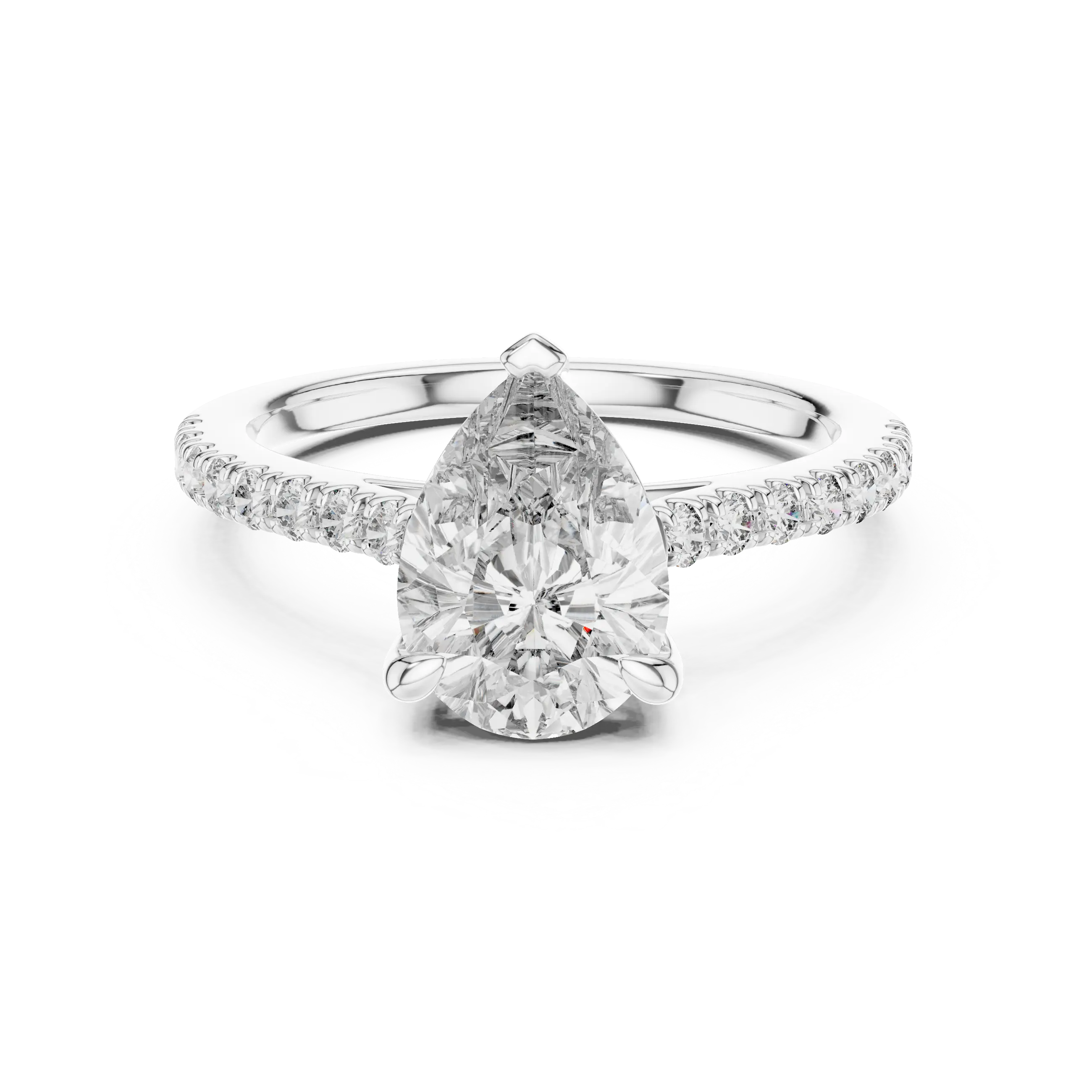 MJR028 - Teardrop French Set Accent Statement Ring