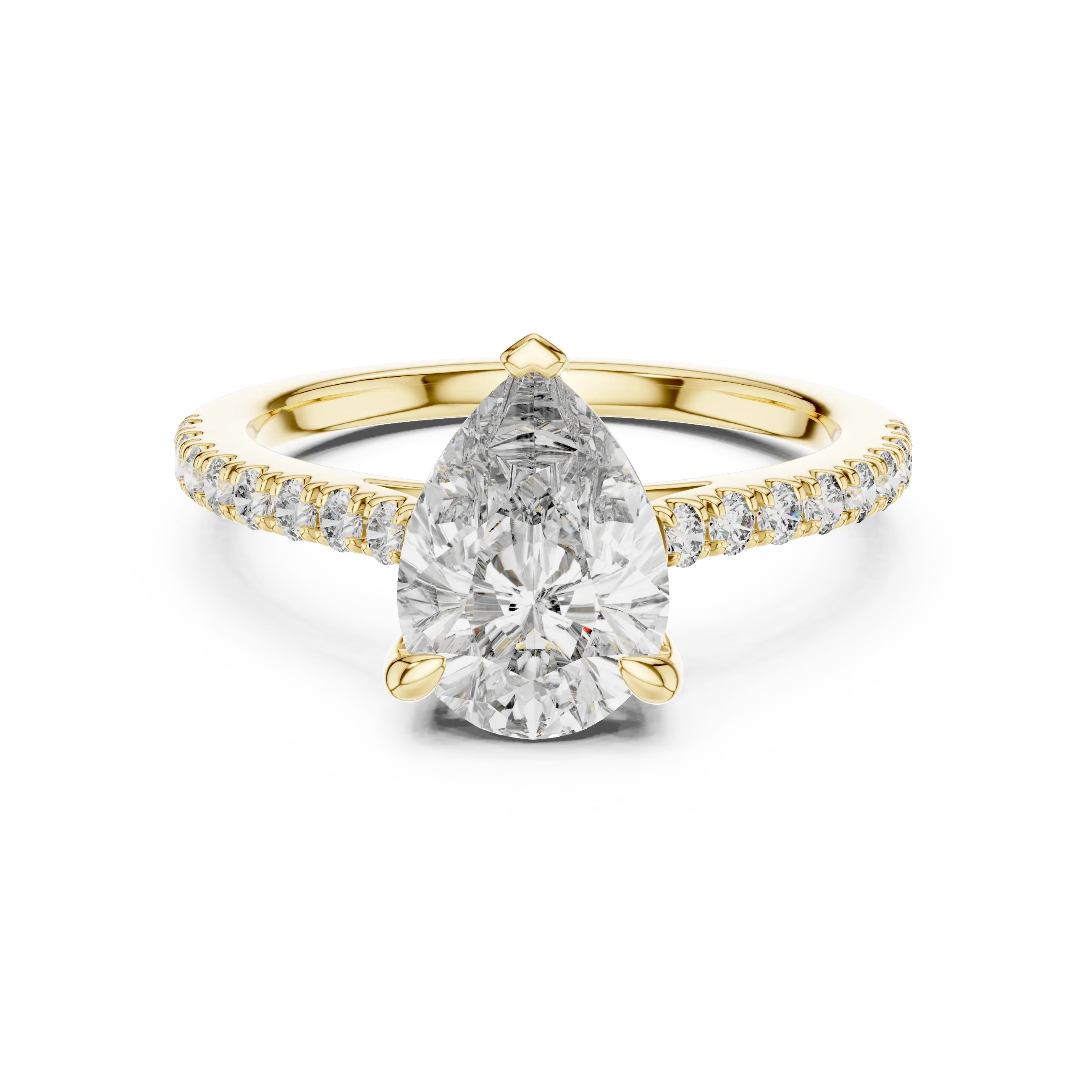 MJR028 - Teardrop French Set Accent Statement Ring