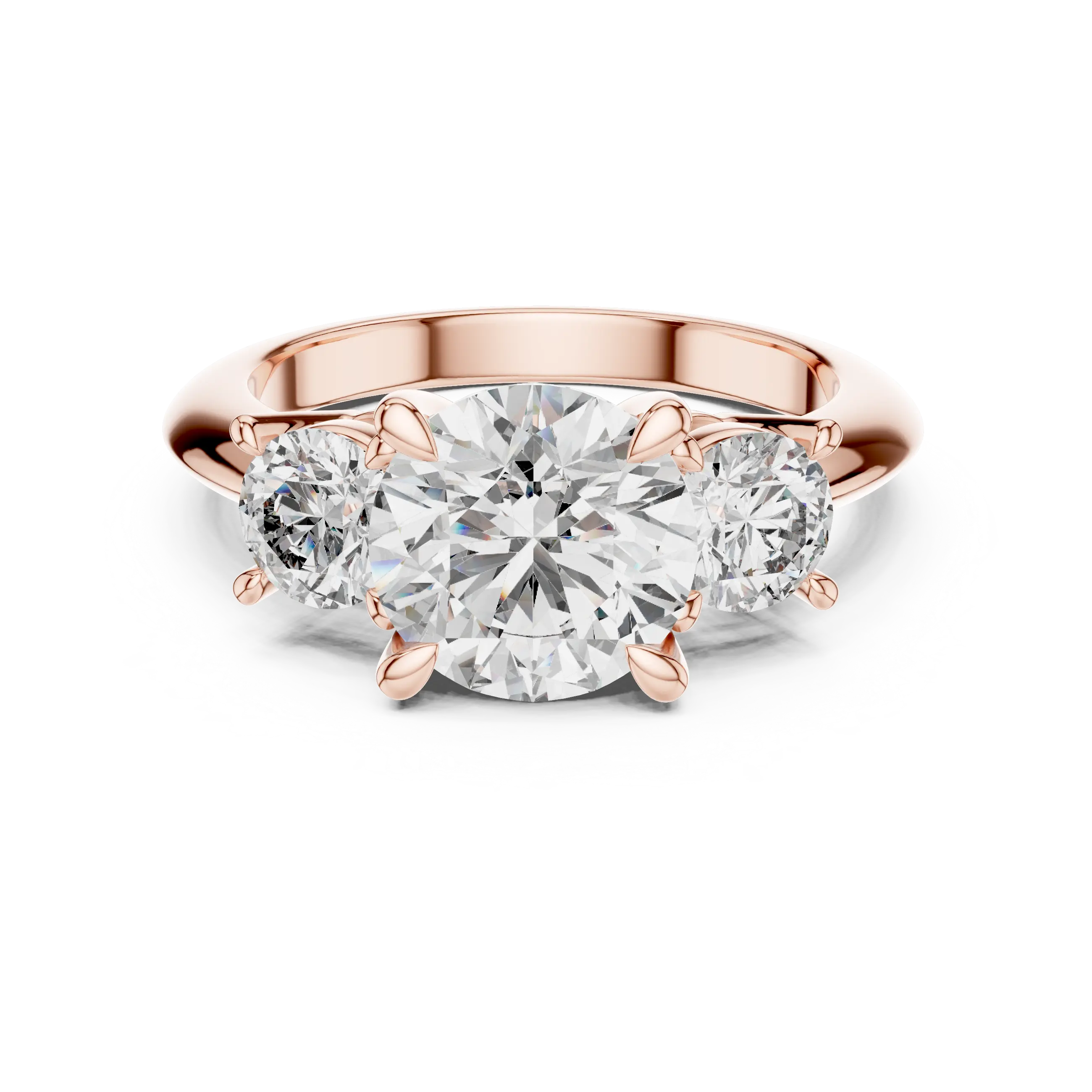 MJR029 - Round Brilliant Three Stone Engagement Ring