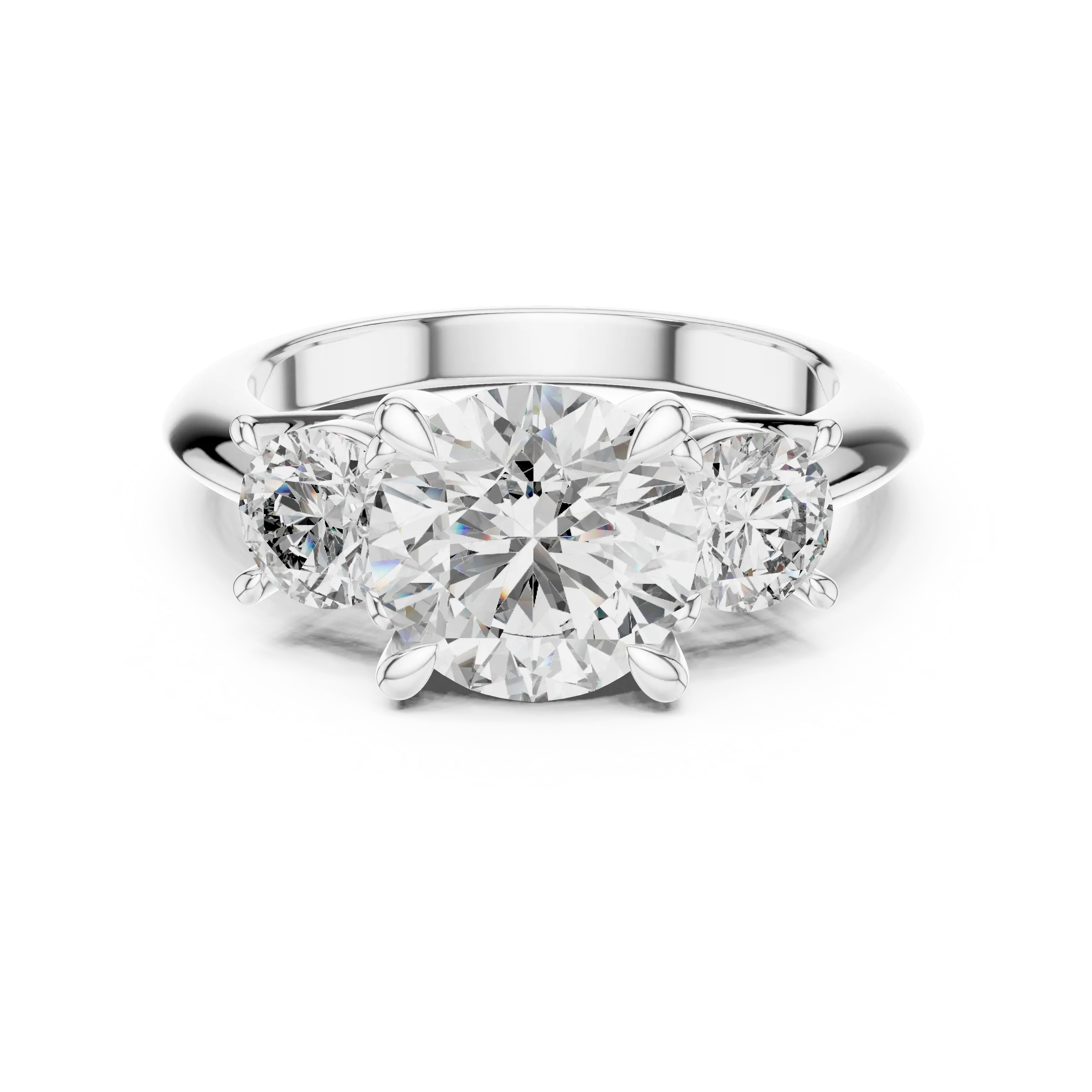 MJR029 - Round Brilliant Three Stone Engagement Ring