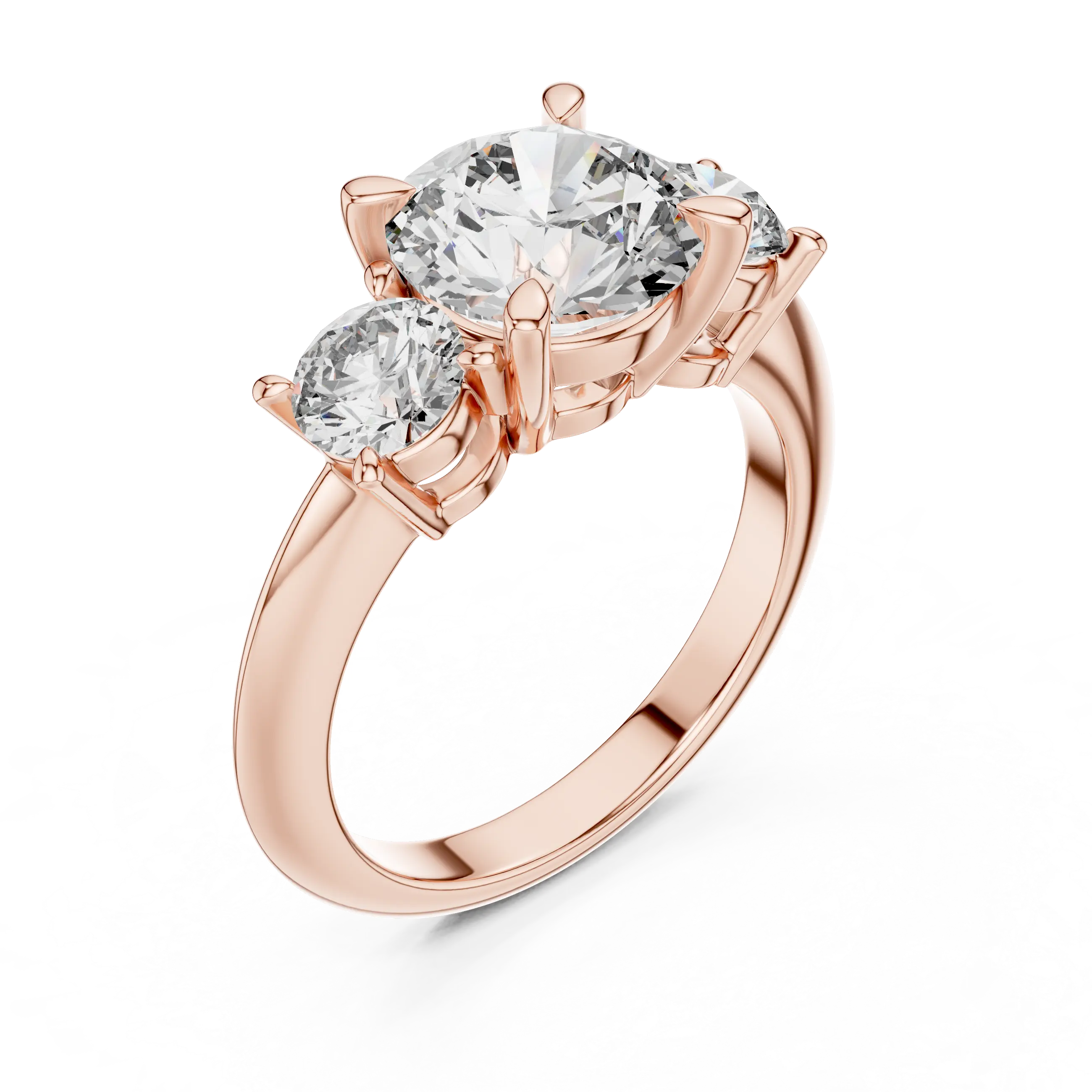 MJR029 - Round Brilliant Three Stone Engagement Ring