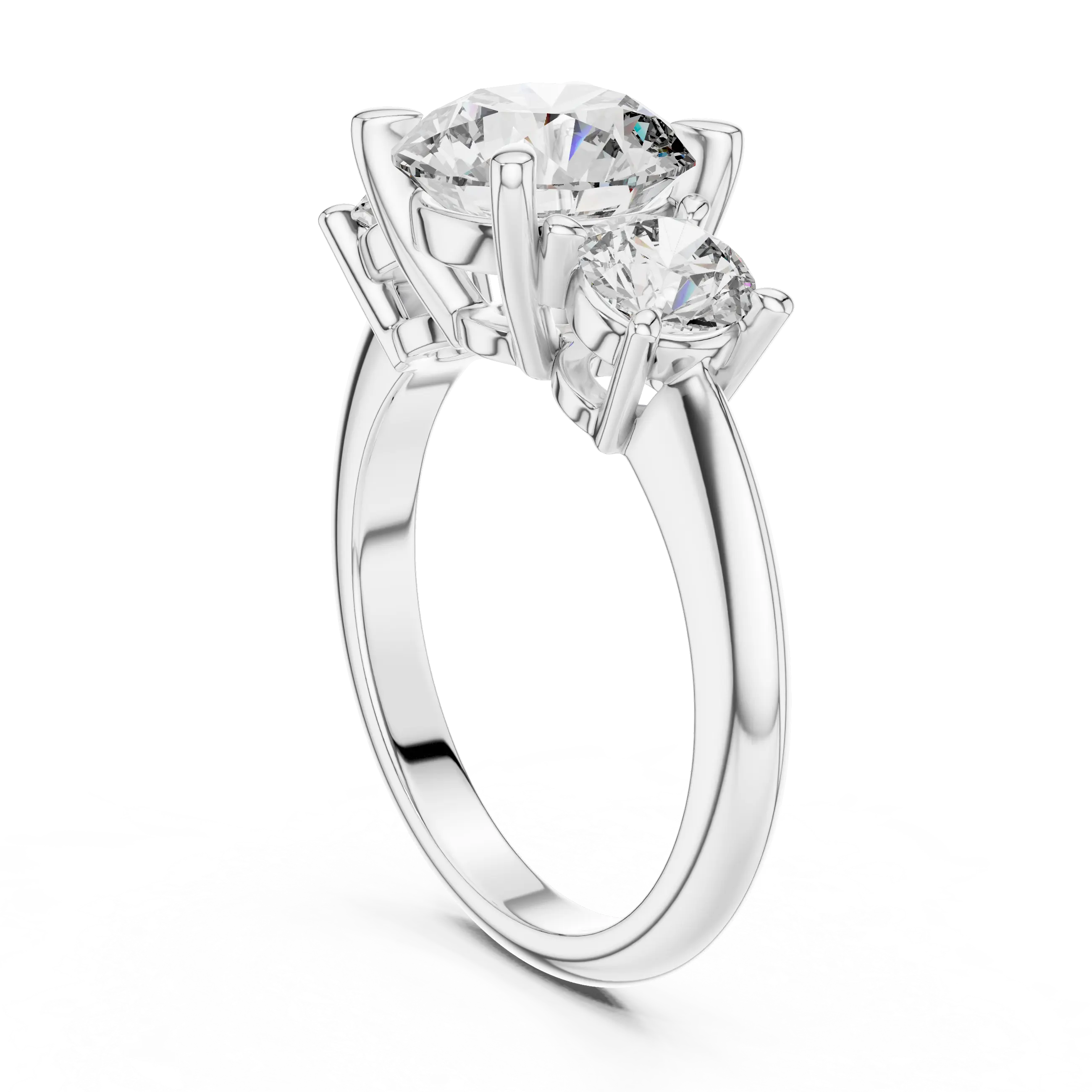 MJR029 - Round Brilliant Three Stone Engagement Ring