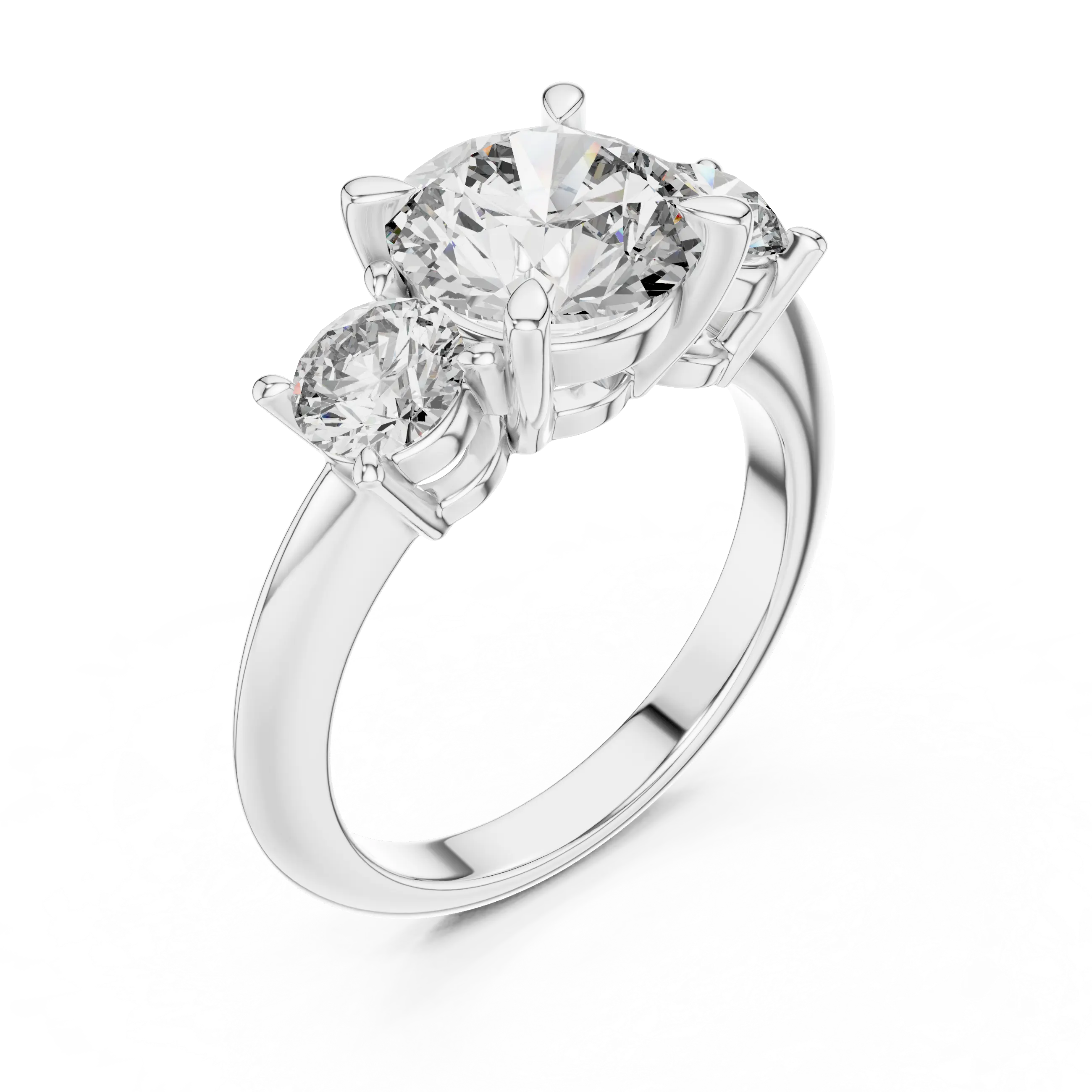 MJR029 - Round Brilliant Three Stone Engagement Ring