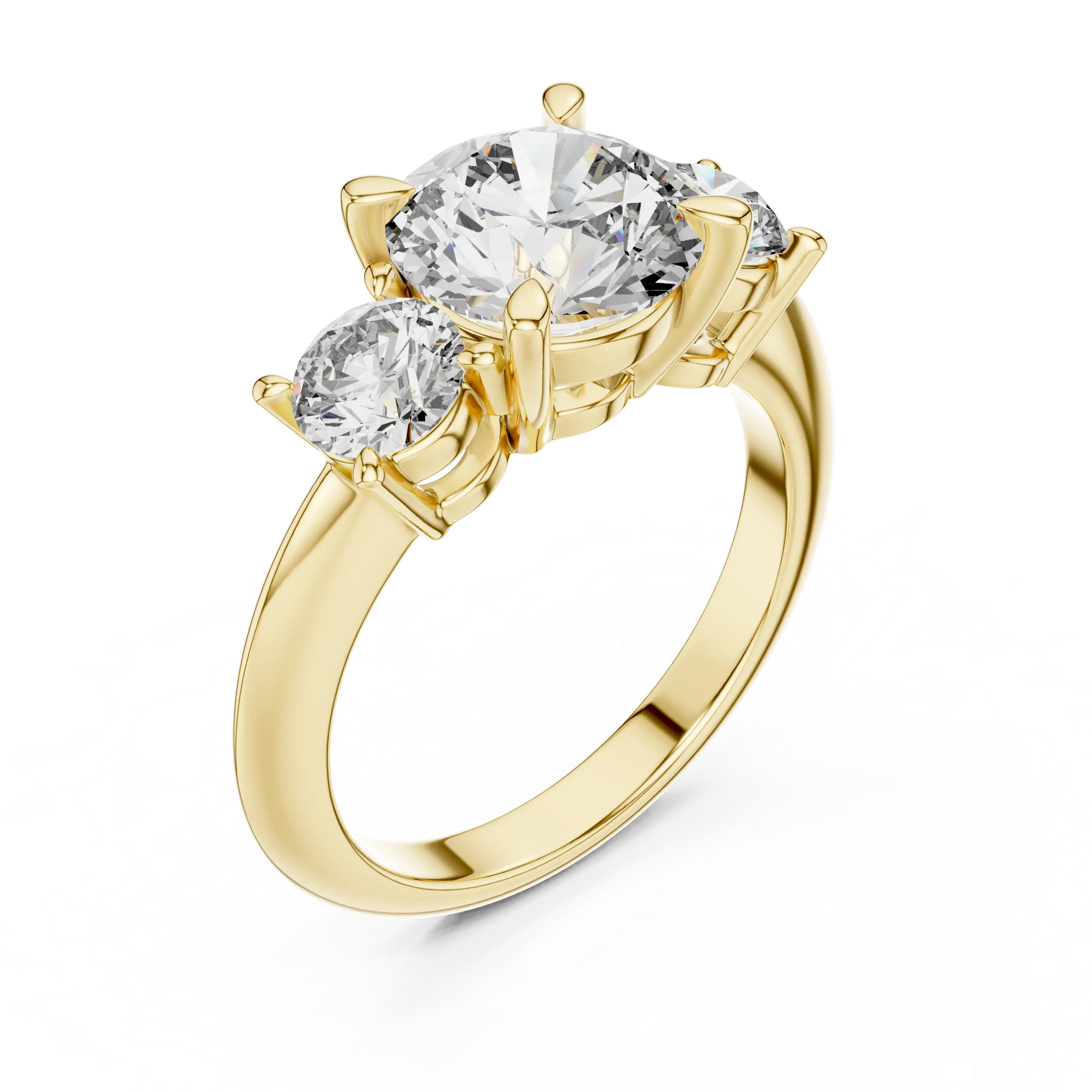 MJR029 - Round Brilliant Three Stone Engagement Ring