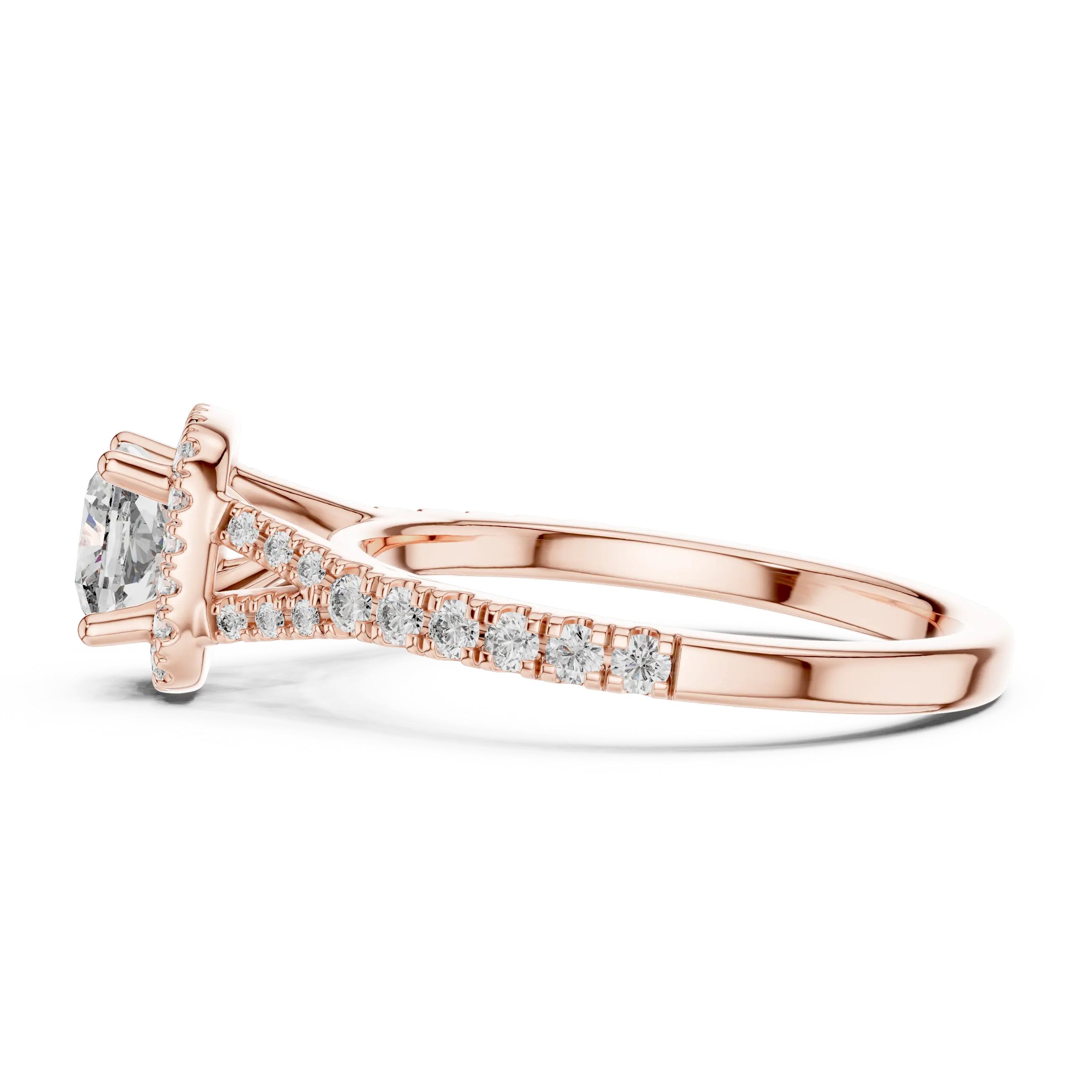 MJR030 - Brilliant Micropavé Border Accent Engagement Ring