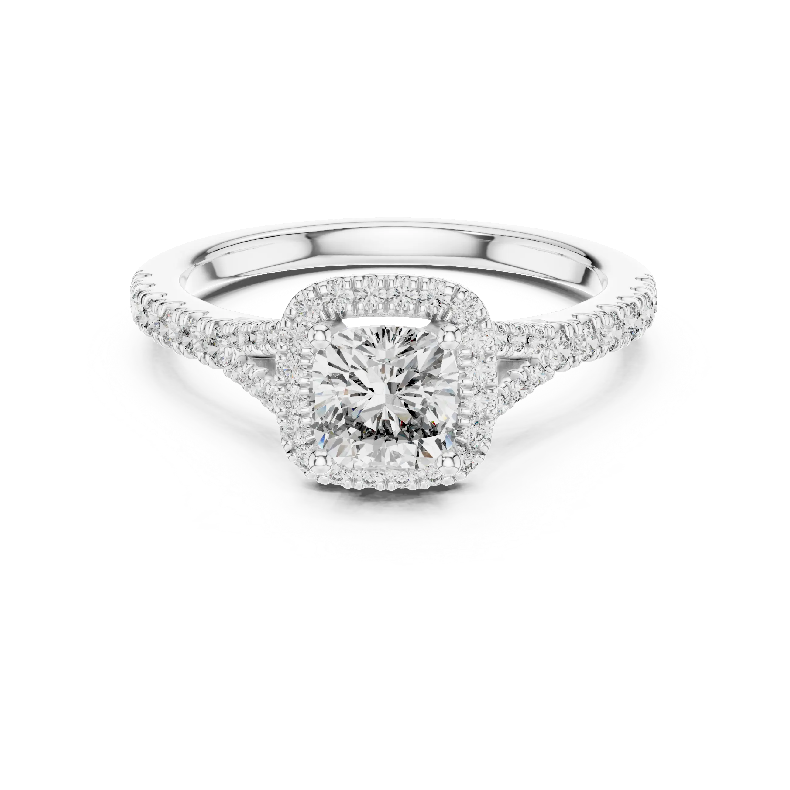 MJR030 - Brilliant Micropavé Border Accent Engagement Ring
