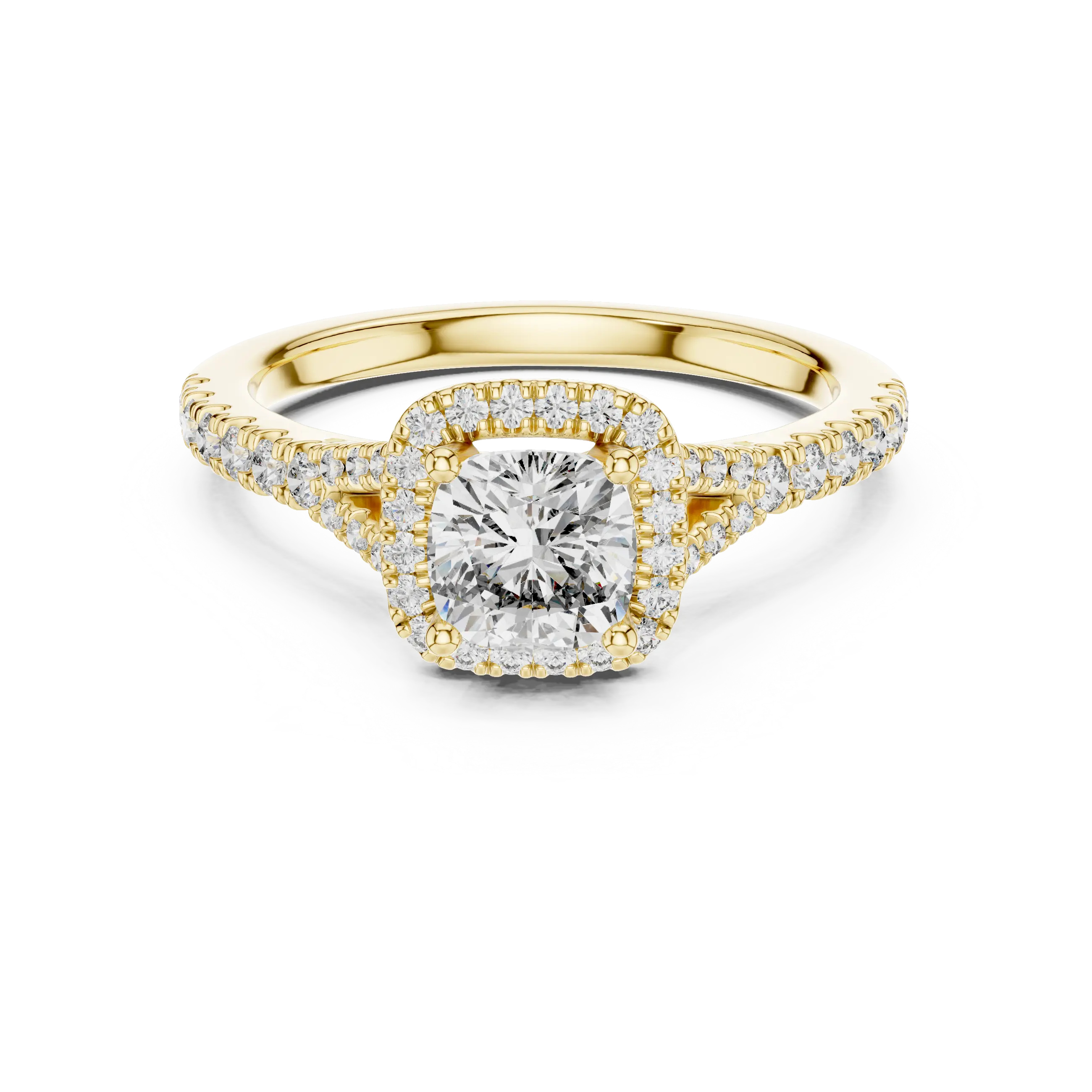 MJR030 - Brilliant Micropavé Border Accent Engagement Ring