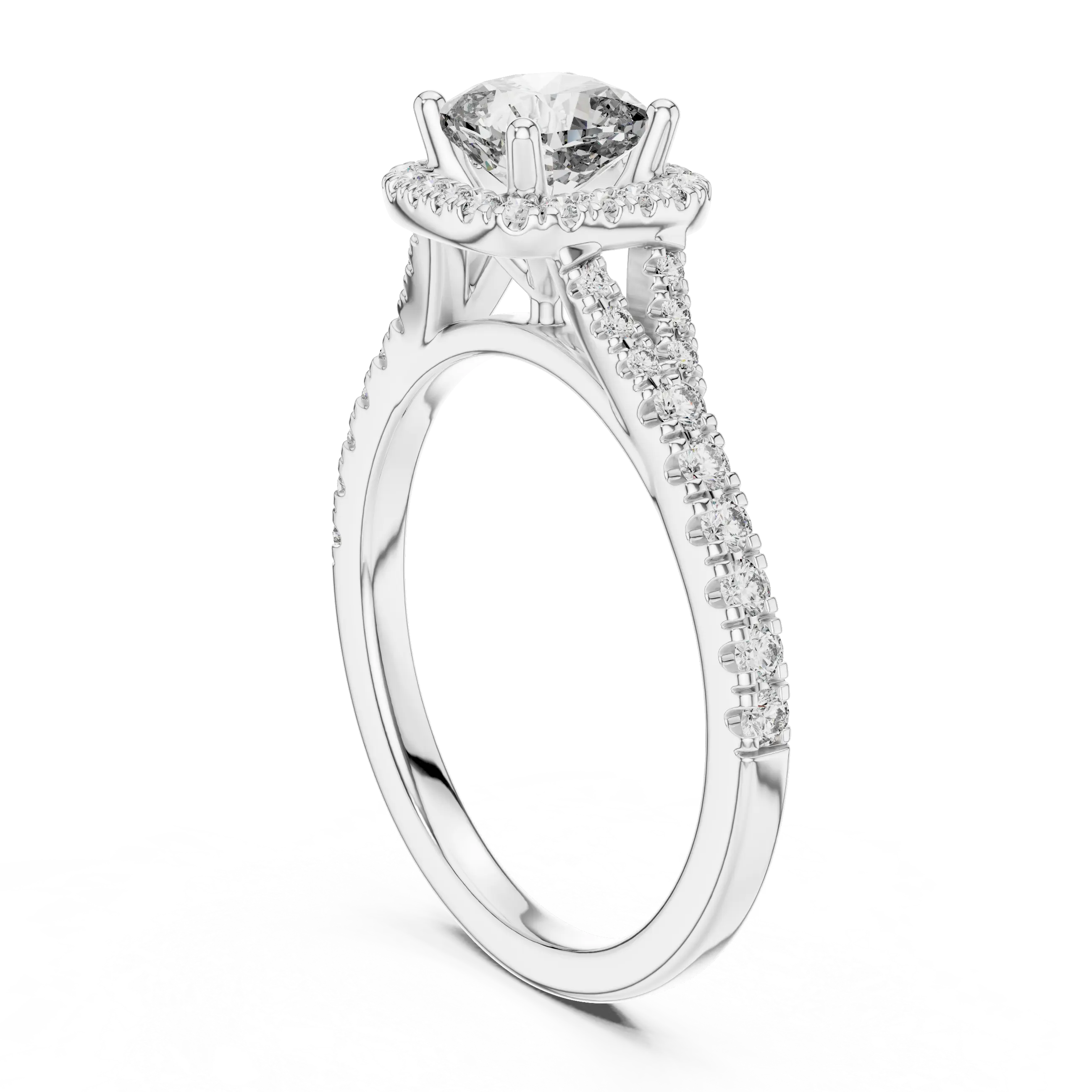 MJR030 - Brilliant Micropavé Border Accent Engagement Ring