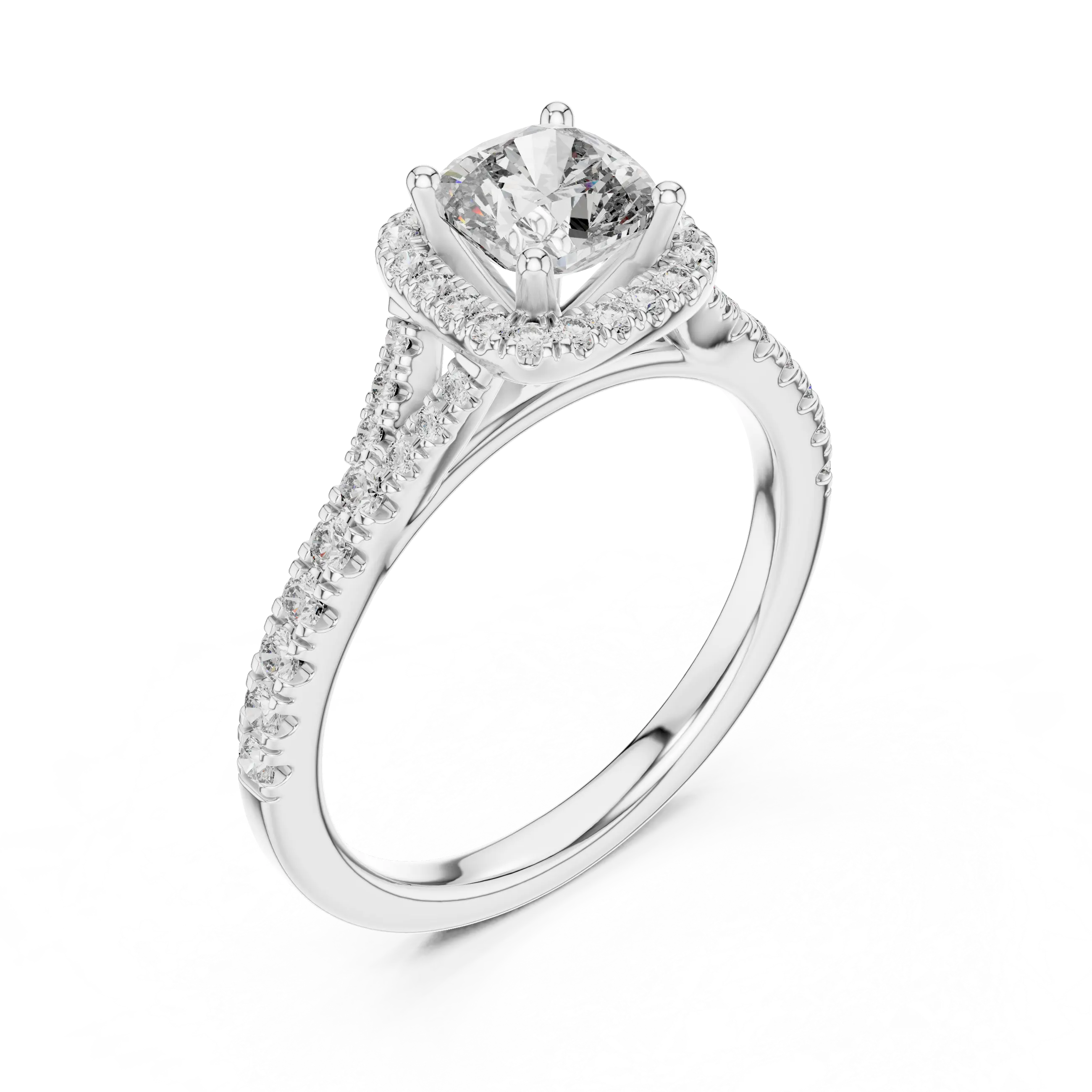 MJR030 - Brilliant Micropavé Border Accent Engagement Ring