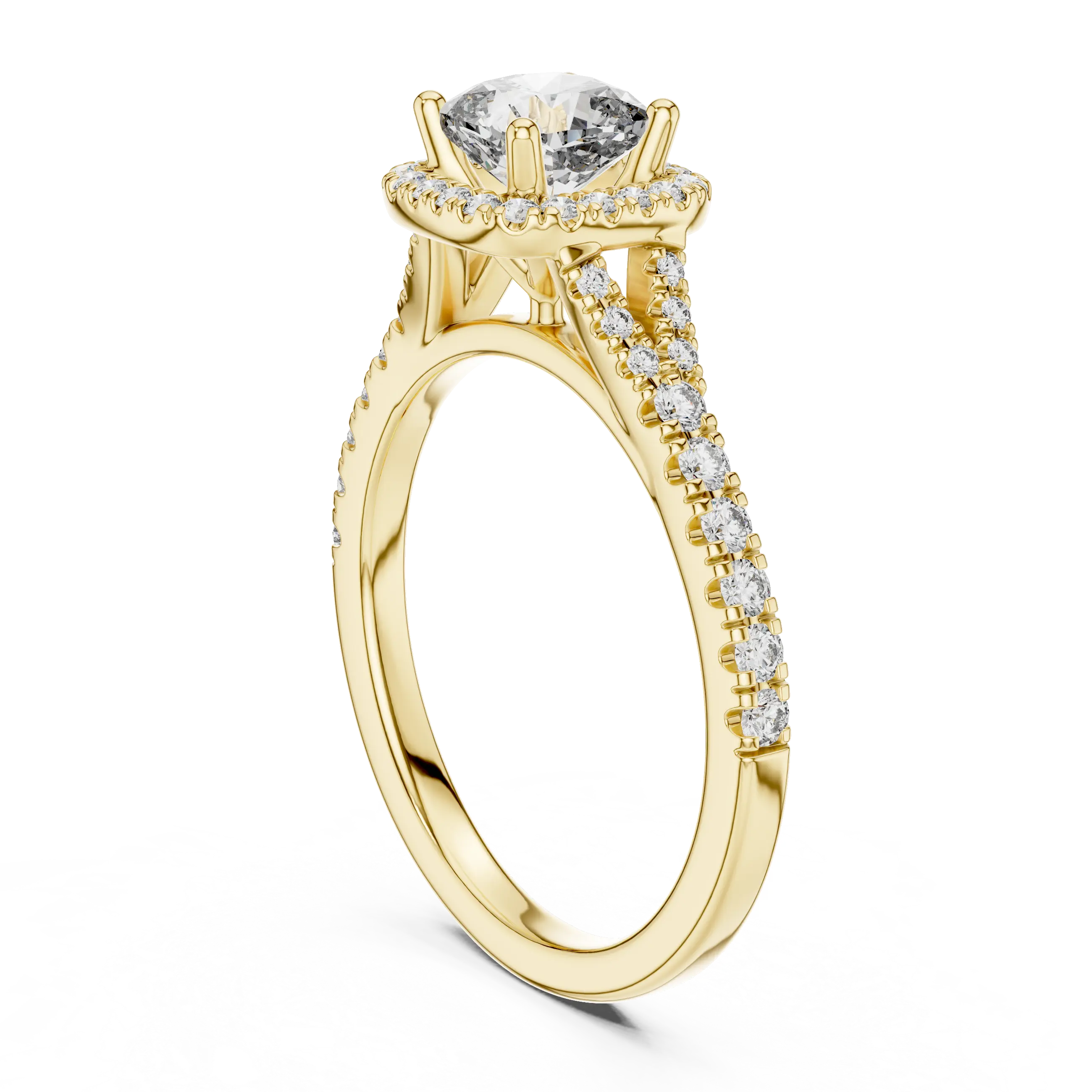 MJR030 - Brilliant Micropavé Border Accent Engagement Ring