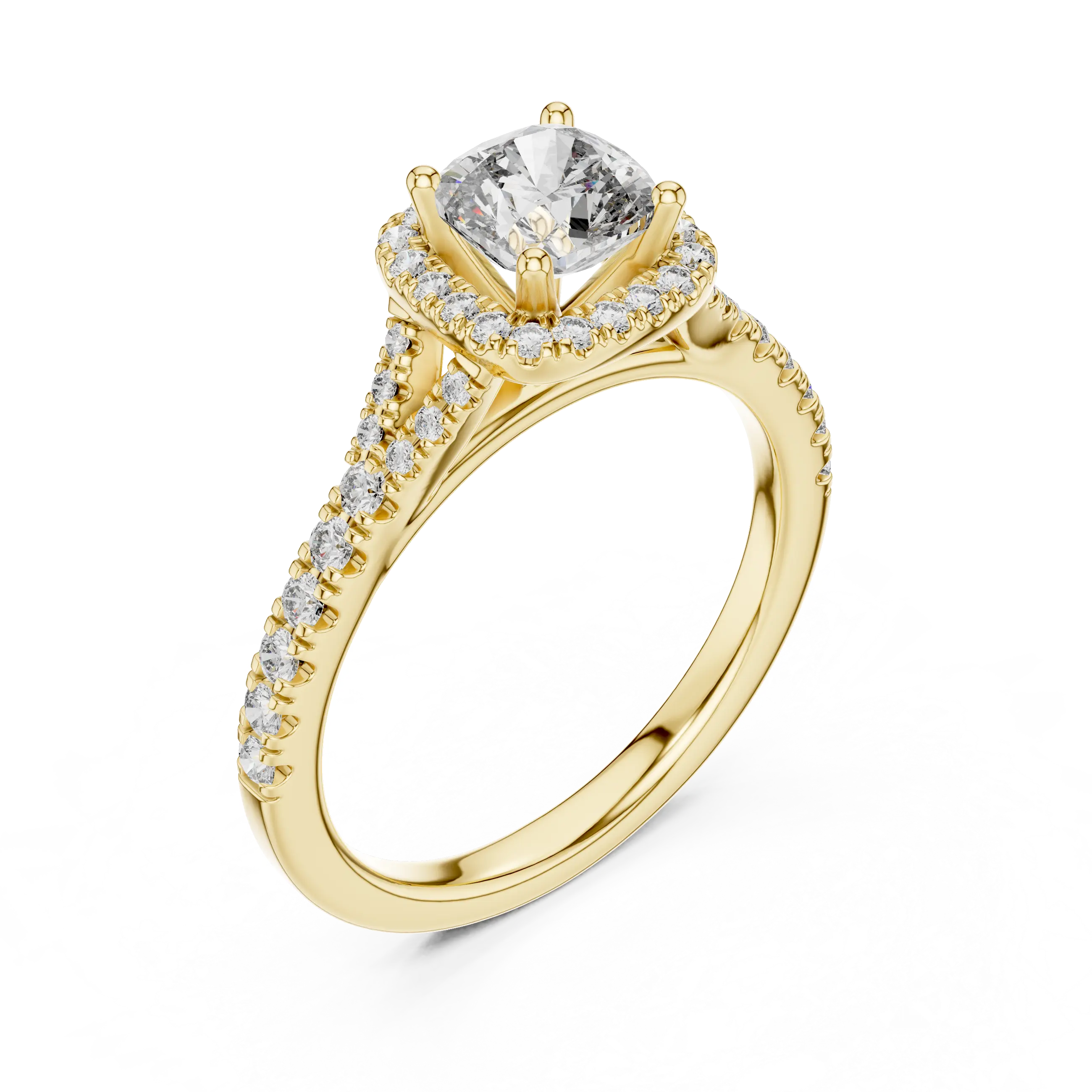MJR030 - Brilliant Micropavé Border Accent Engagement Ring