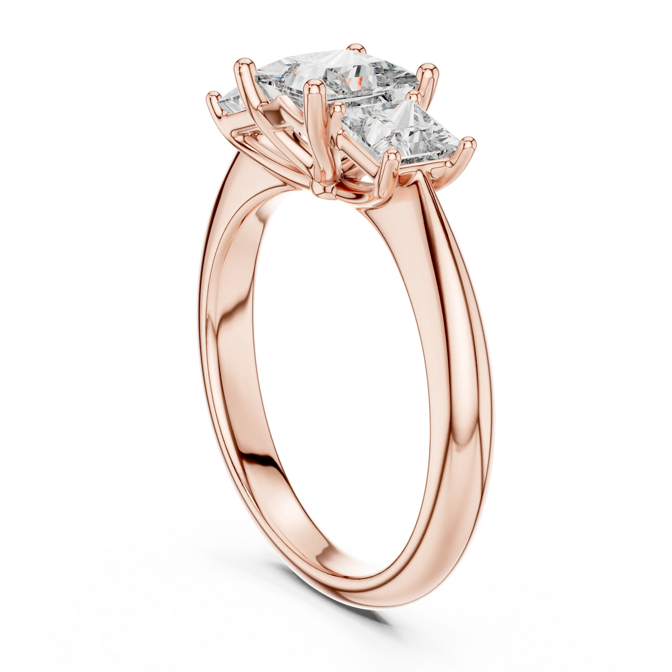 MJR031 - Princess Cut Three Stone Engagement Ring