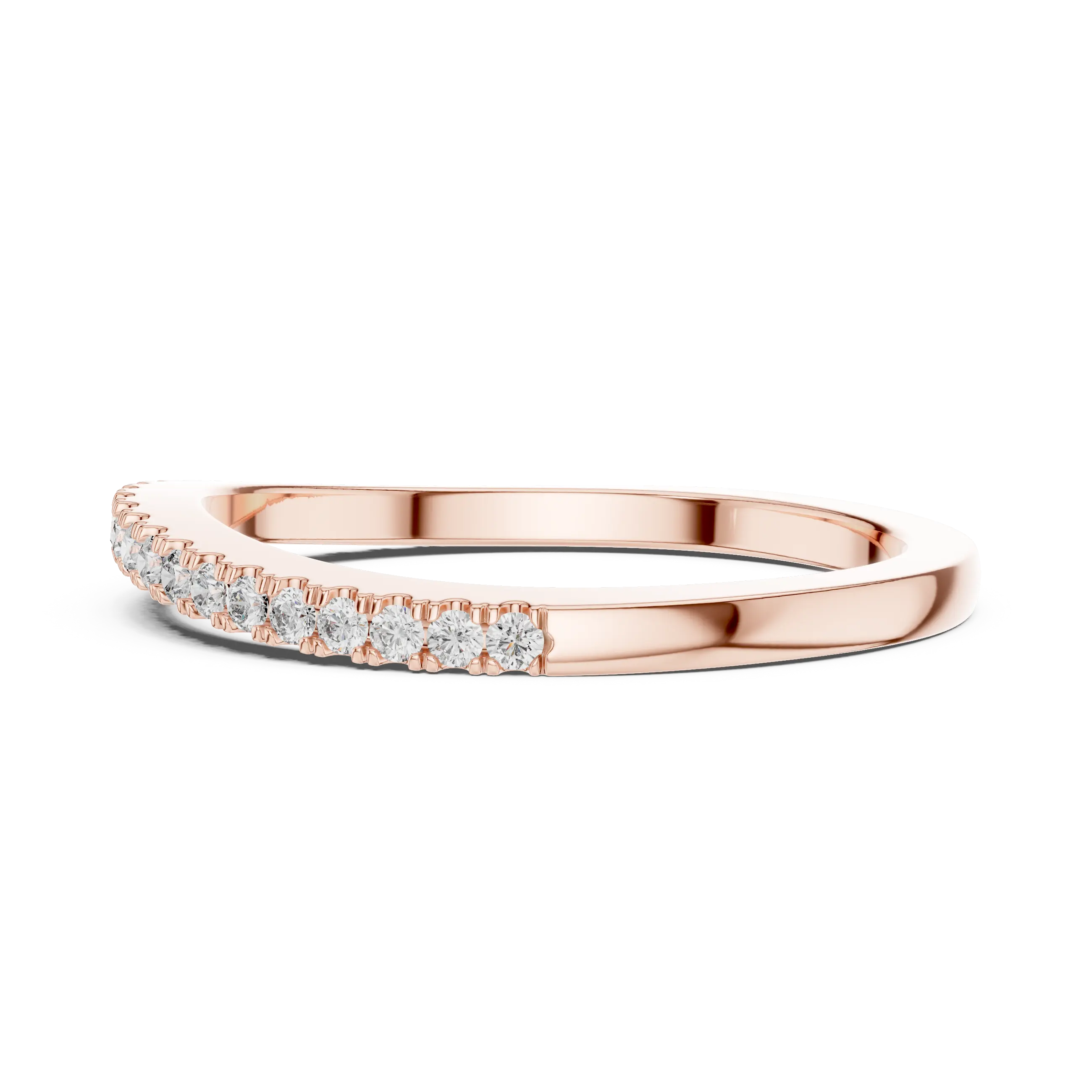 MJR033 - Round Delicate Shimmer Half Eternity Band