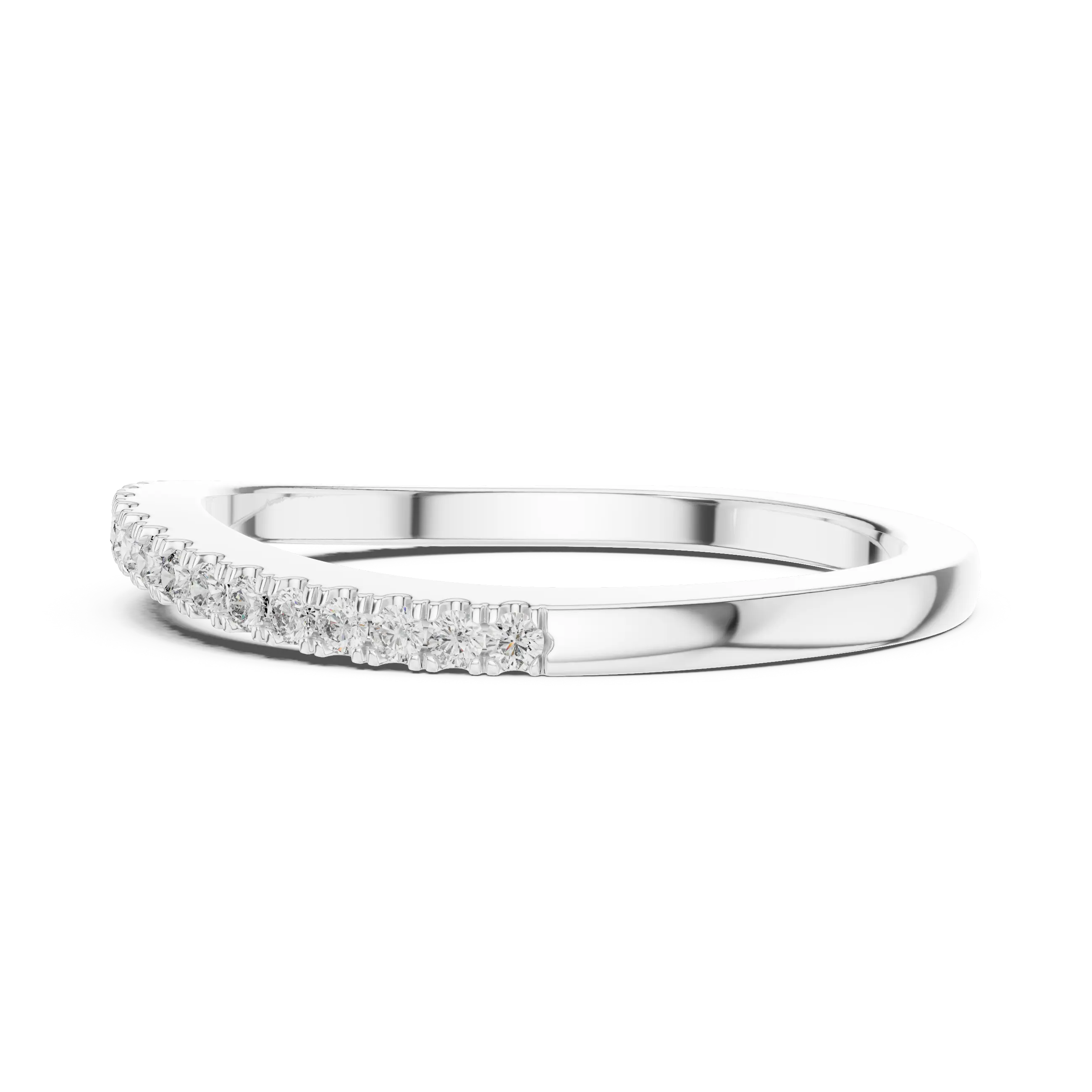 MJR033 - Round Delicate Shimmer Half Eternity Band