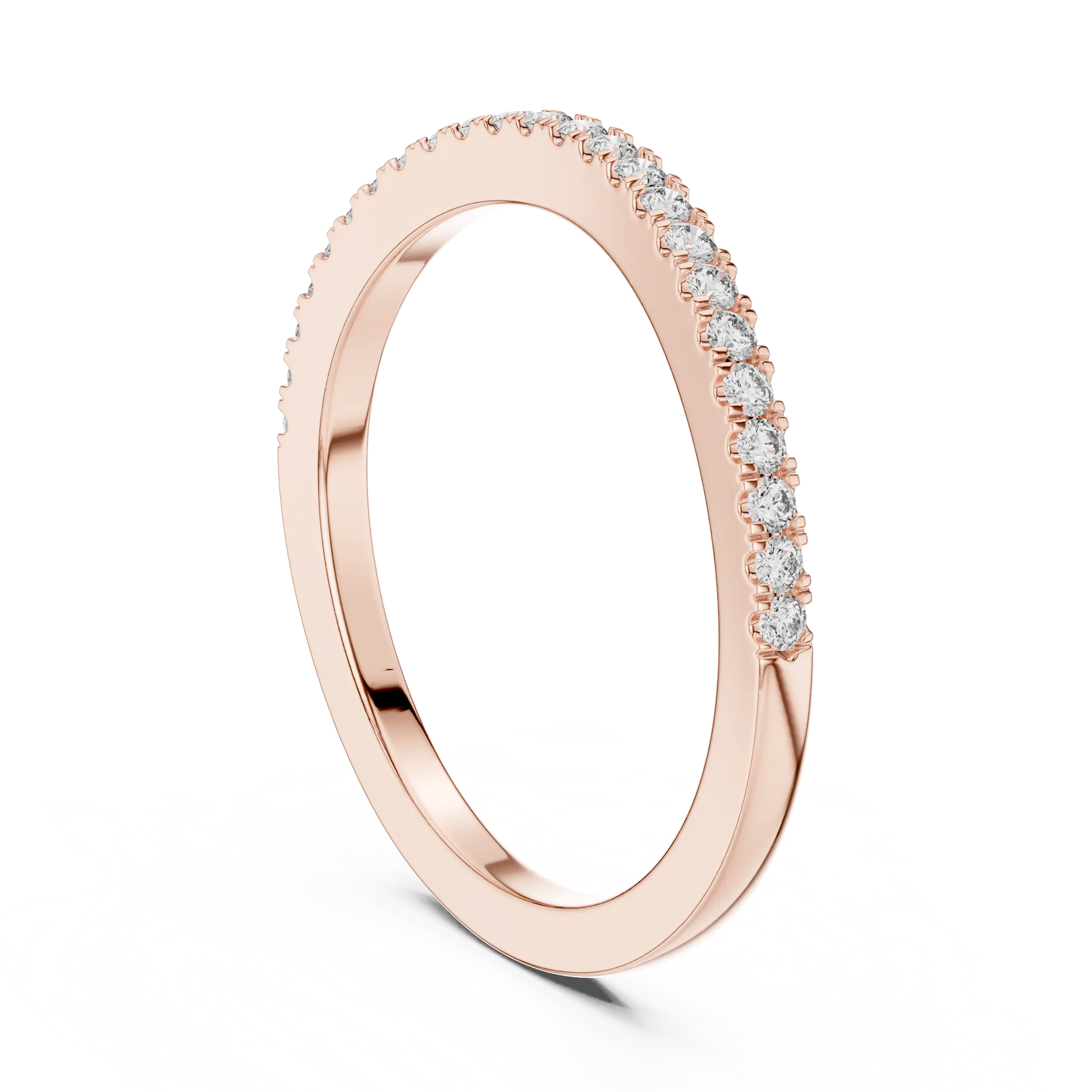 MJR033 - Round Delicate Shimmer Half Eternity Band