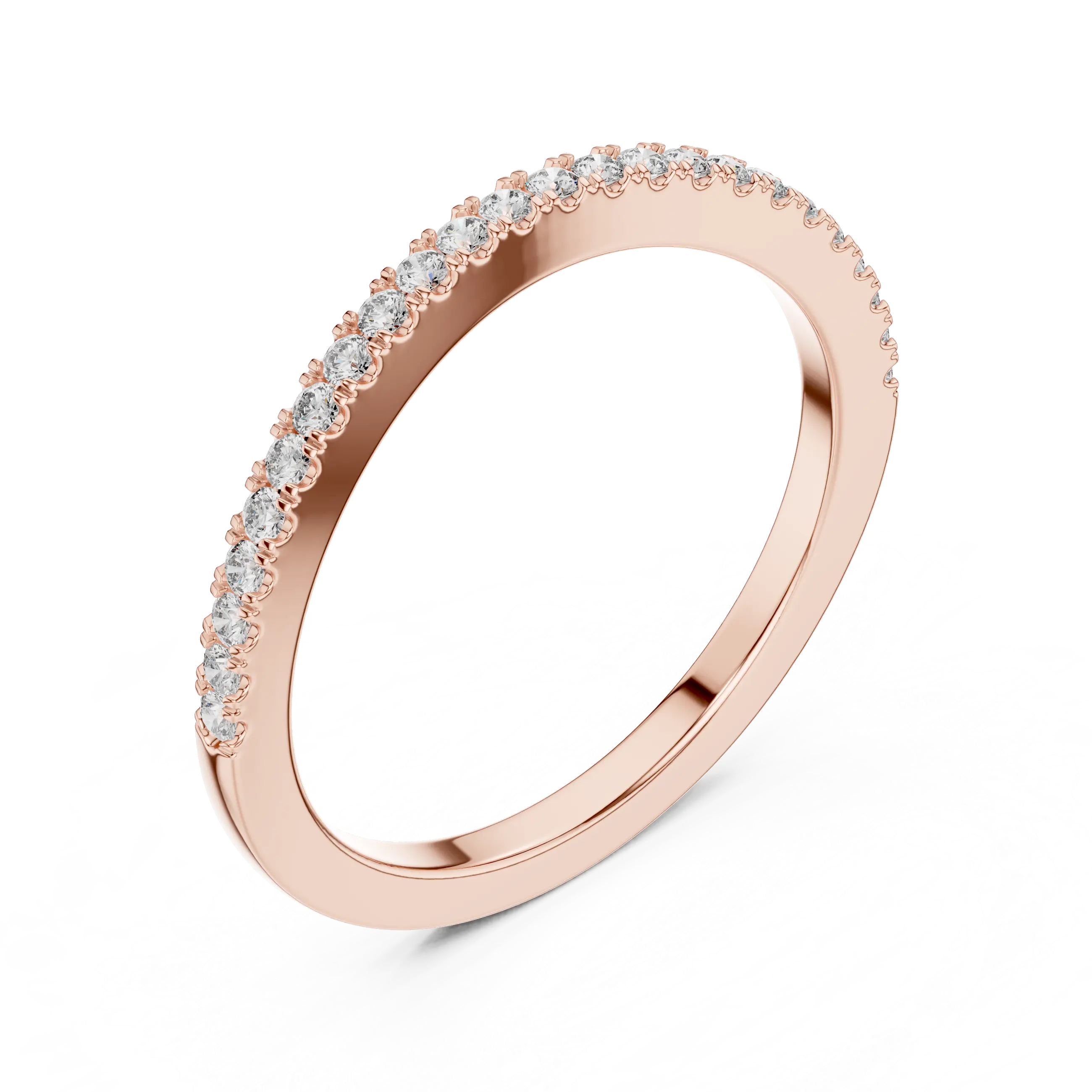 MJR033 - Round Delicate Shimmer Half Eternity Band