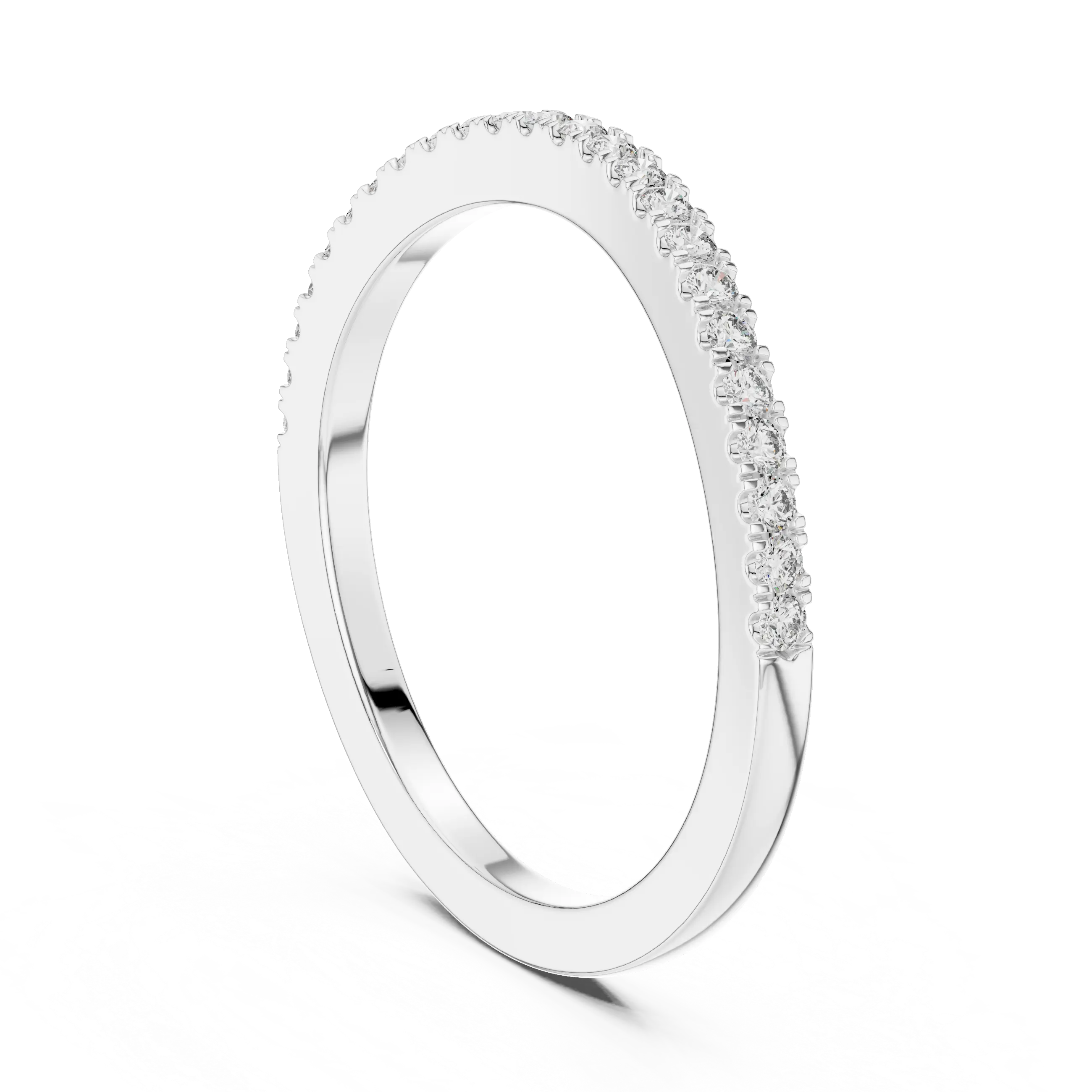 MJR033 - Round Delicate Shimmer Half Eternity Band