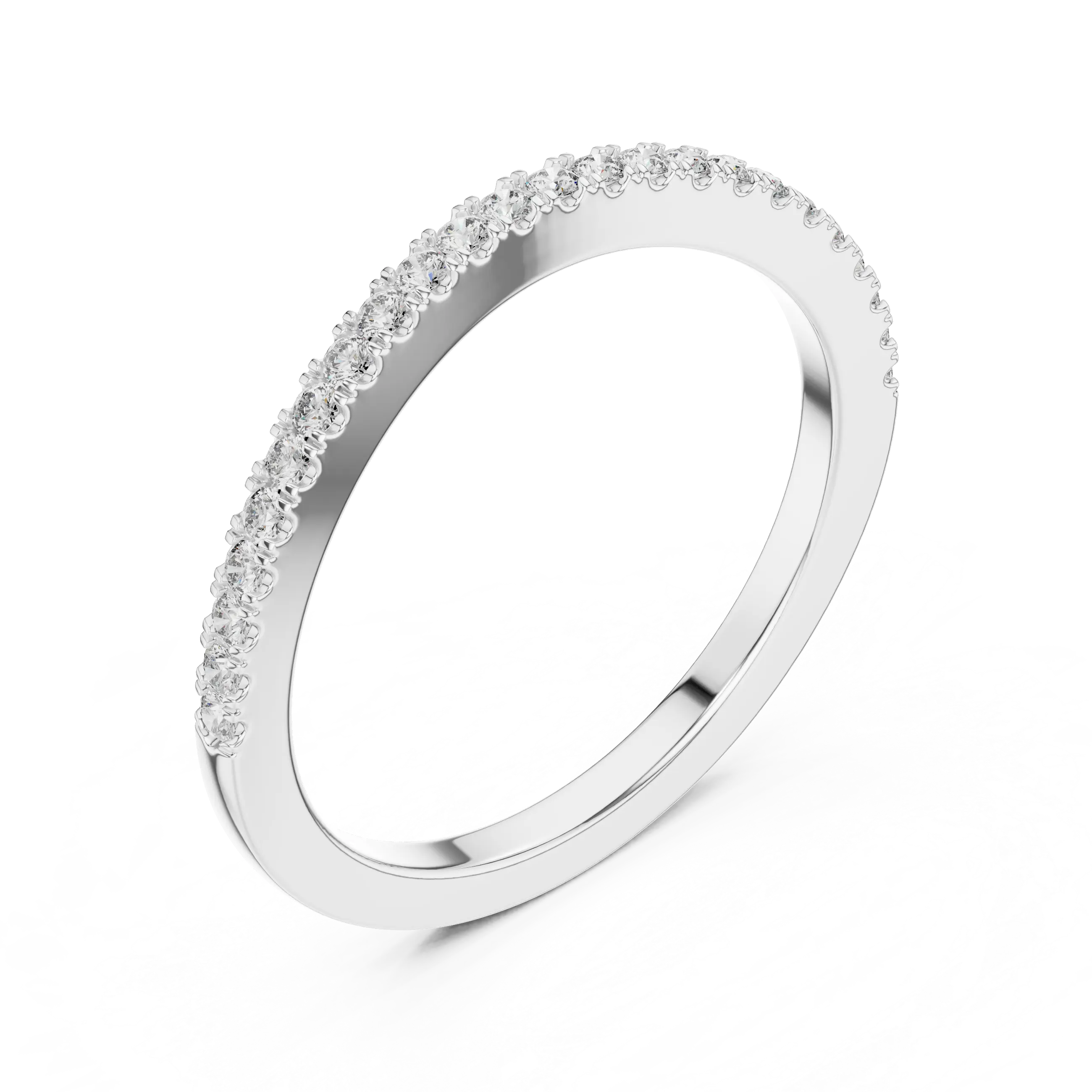 MJR033 - Round Delicate Shimmer Half Eternity Band
