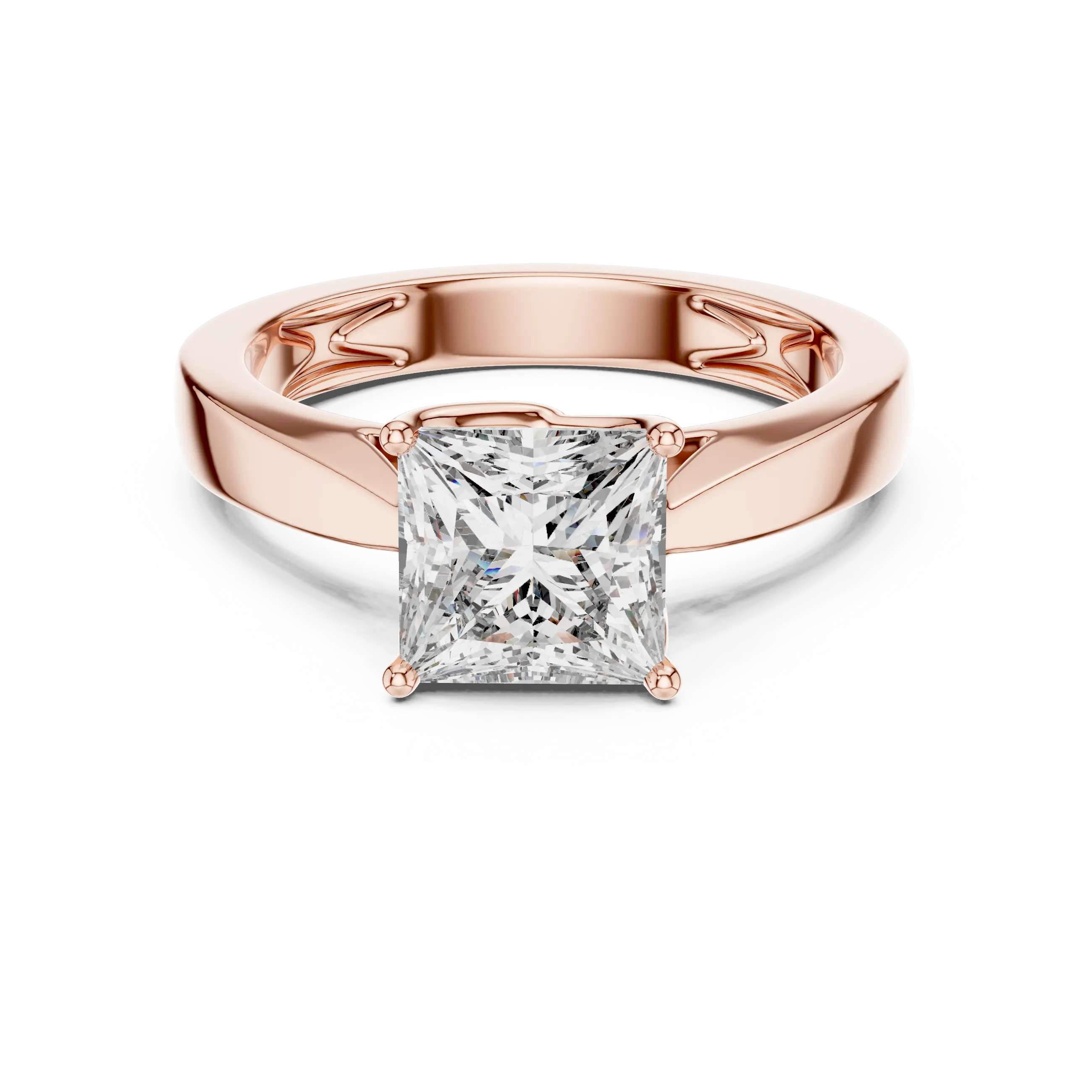 MJR035 - Bold Geometric Tapered Shank Minimalist Bridal Ring