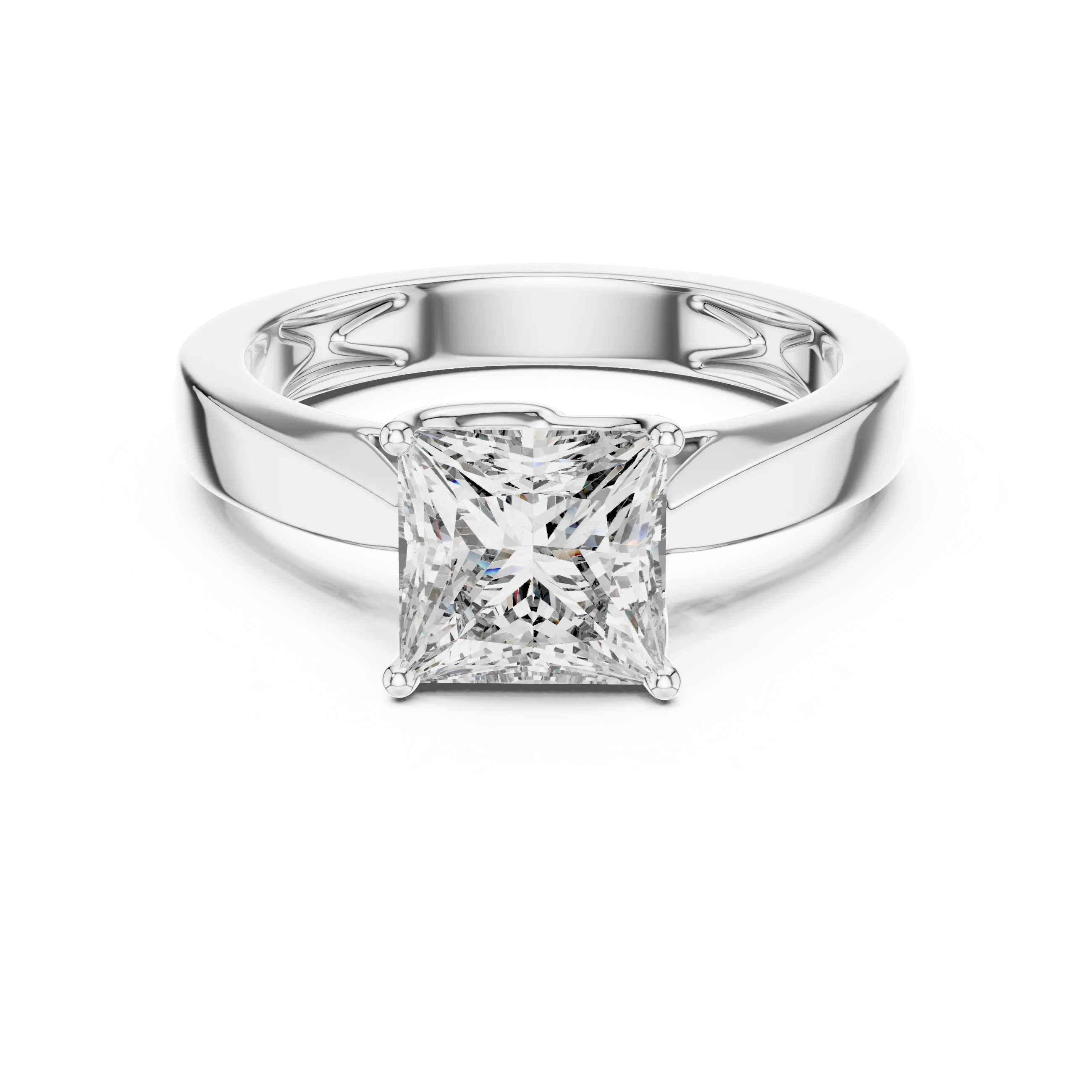 MJR035 - Bold Geometric Tapered Shank Minimalist Bridal Ring