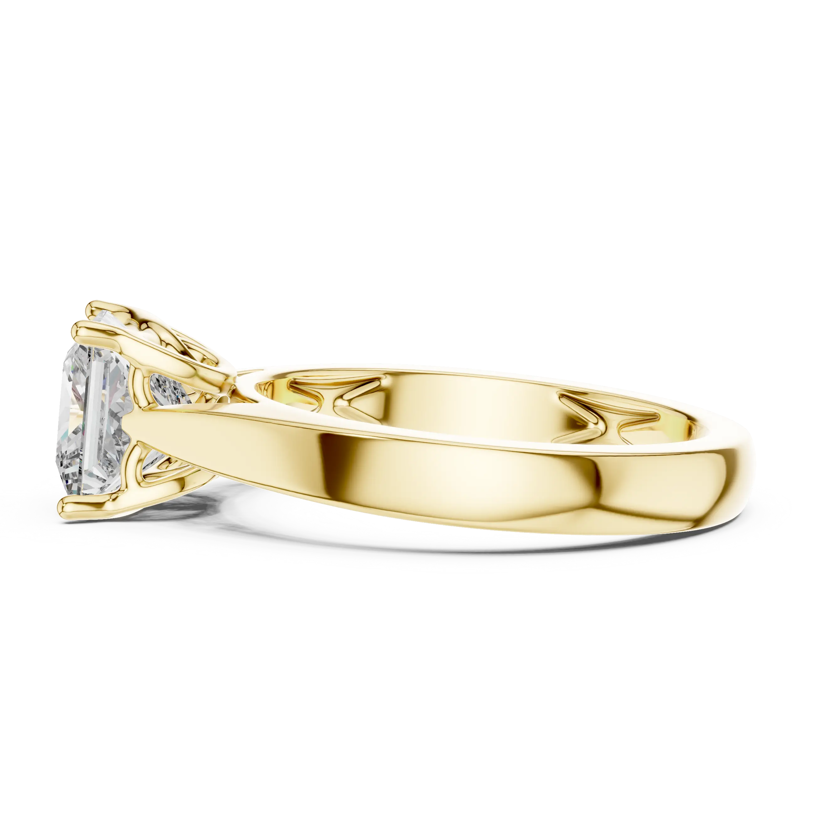 MJR035 - Bold Geometric Tapered Shank Minimalist Bridal Ring