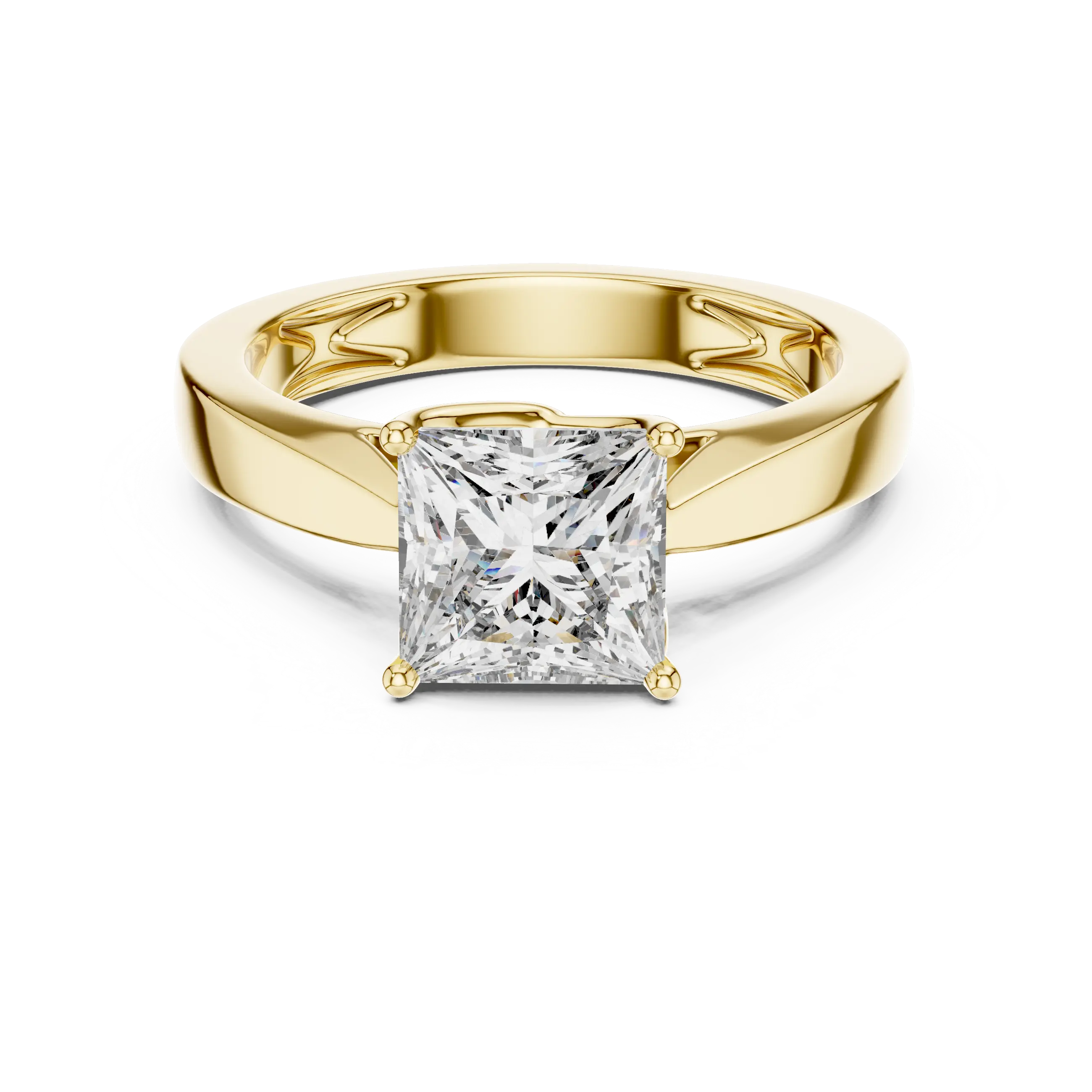 MJR035 - Bold Geometric Tapered Shank Minimalist Bridal Ring