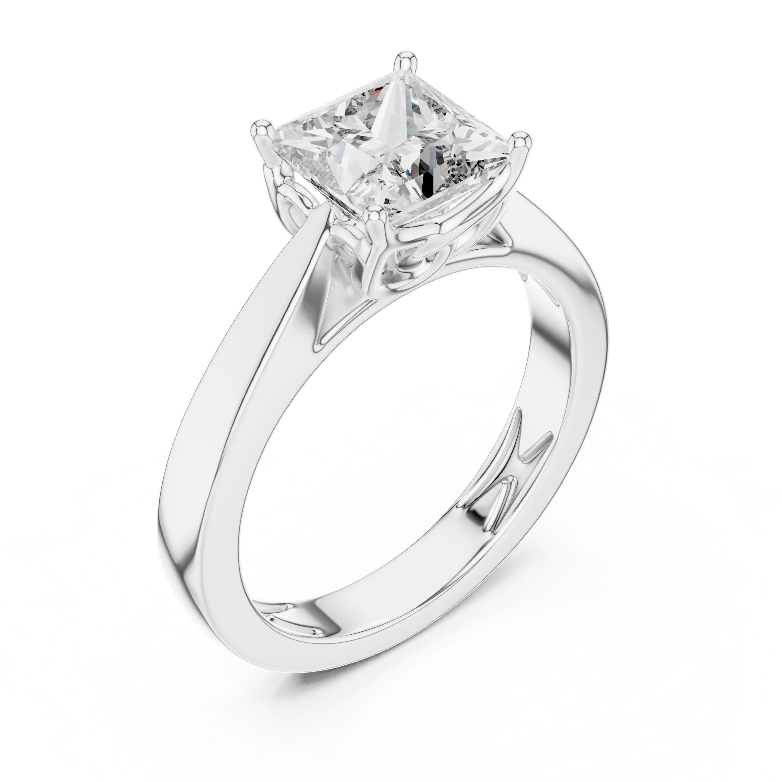 MJR035 - Bold Geometric Tapered Shank Minimalist Bridal Ring