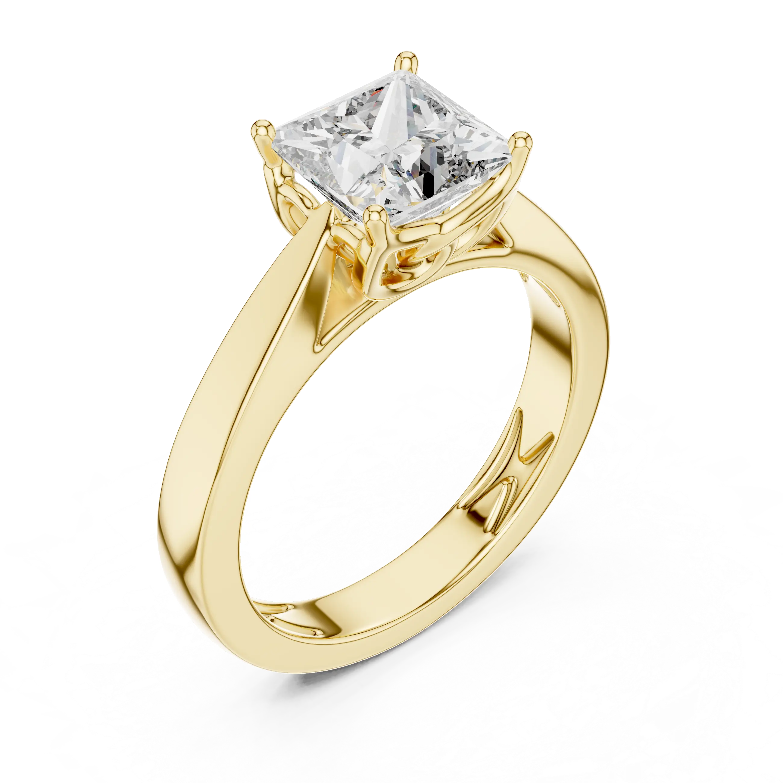 MJR035 - Bold Geometric Tapered Shank Minimalist Bridal Ring