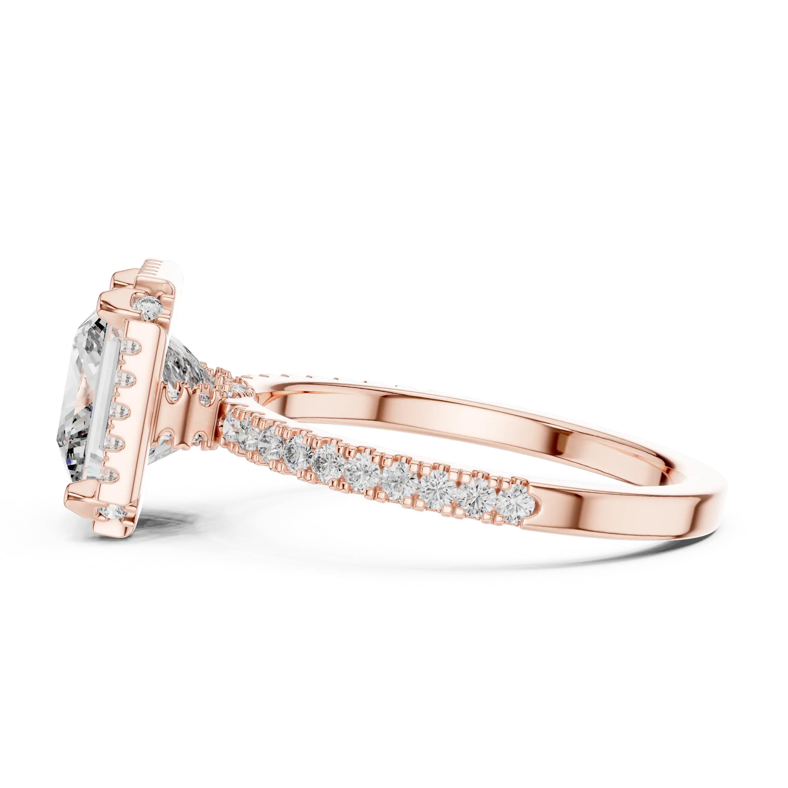 MJR037 - Princess Cut Glitzy Border French Set Ring