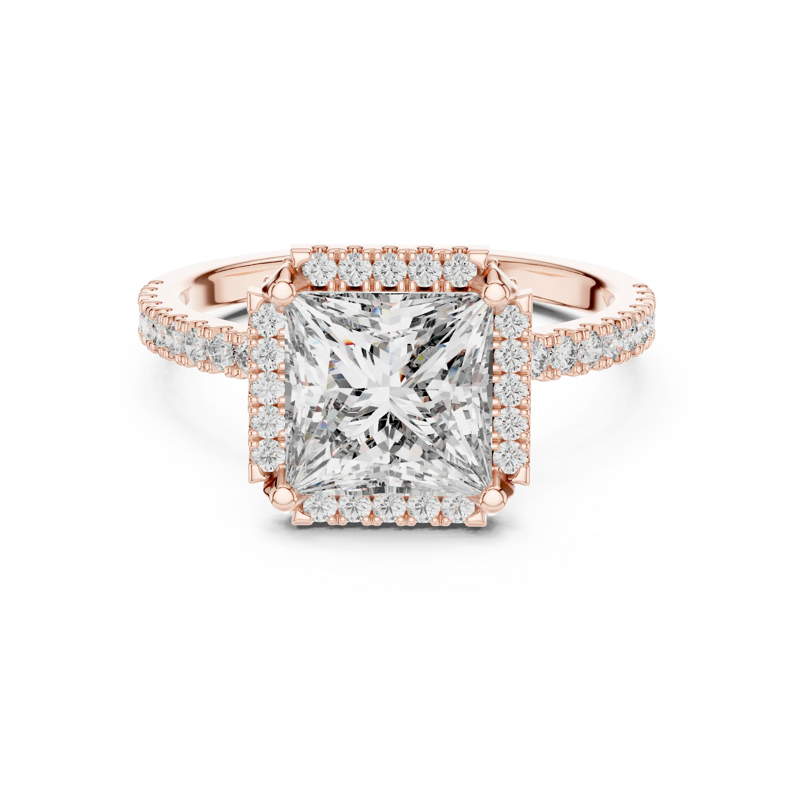 MJR037 - Princess Cut Glitzy Border French Set Ring
