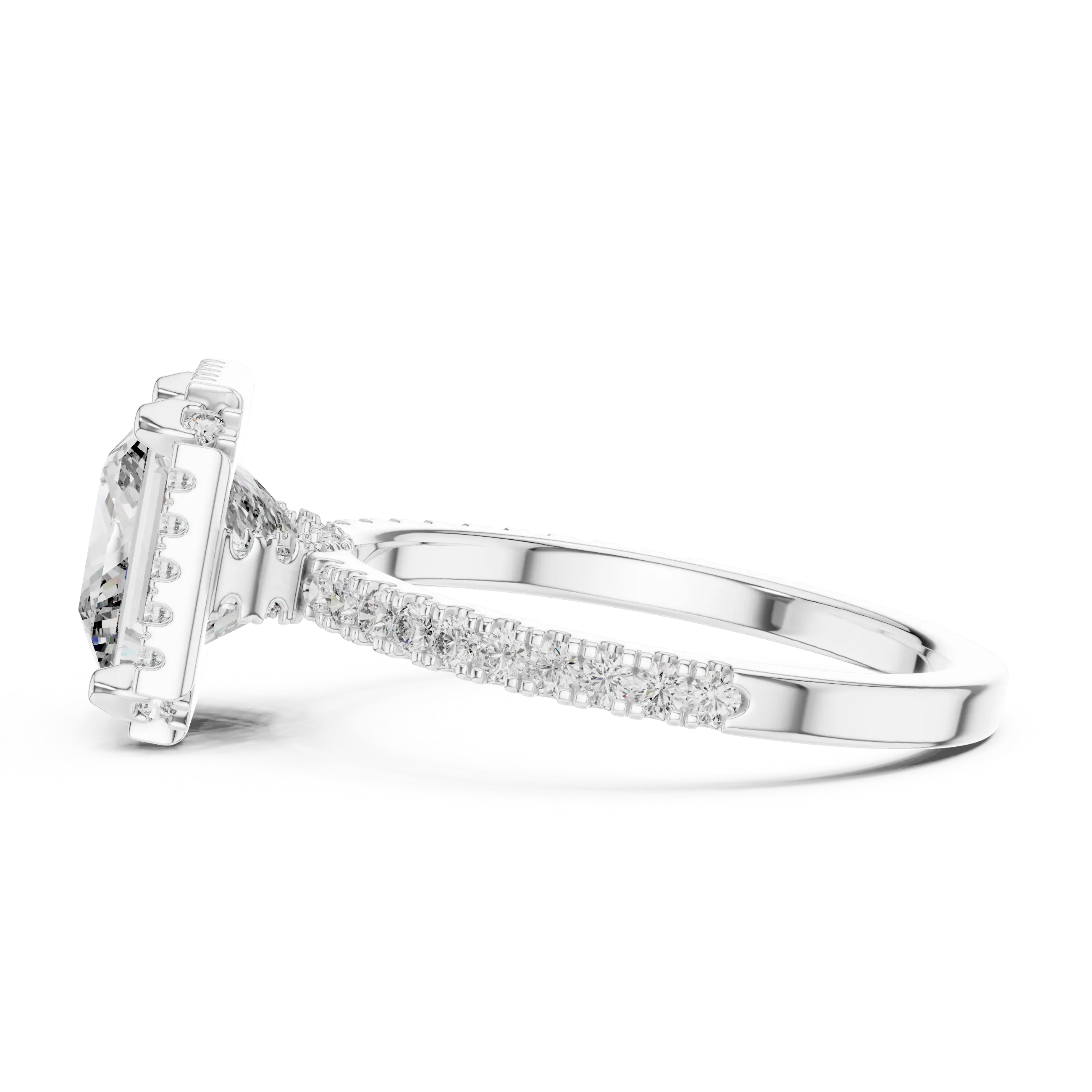 MJR037 - Princess Cut Glitzy Border French Set Ring