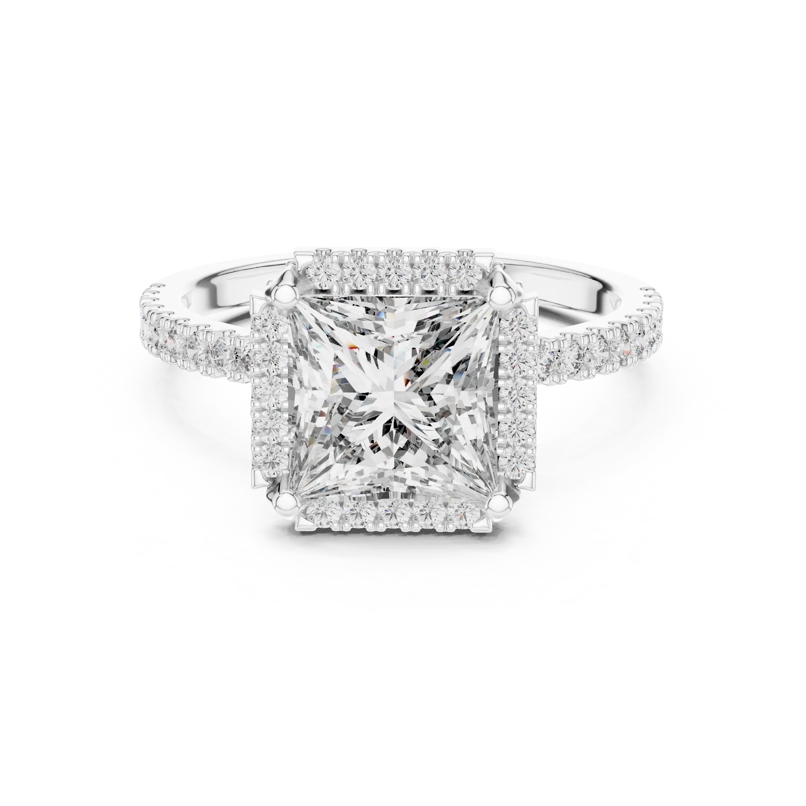 MJR037 - Princess Cut Glitzy Border French Set Ring