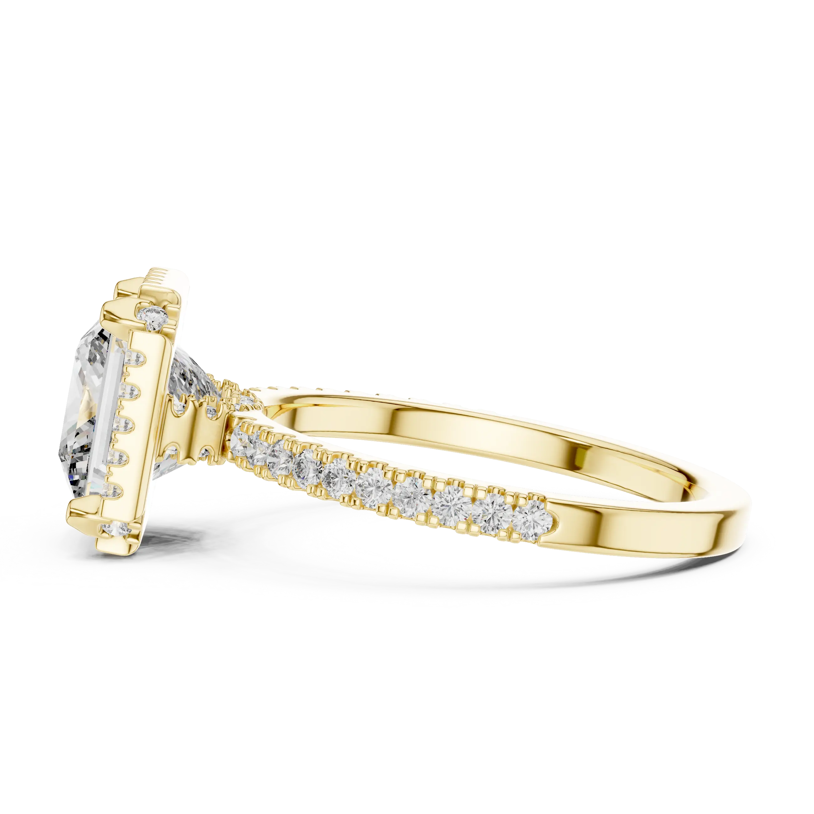 MJR037 - Princess Cut Glitzy Border French Set Ring
