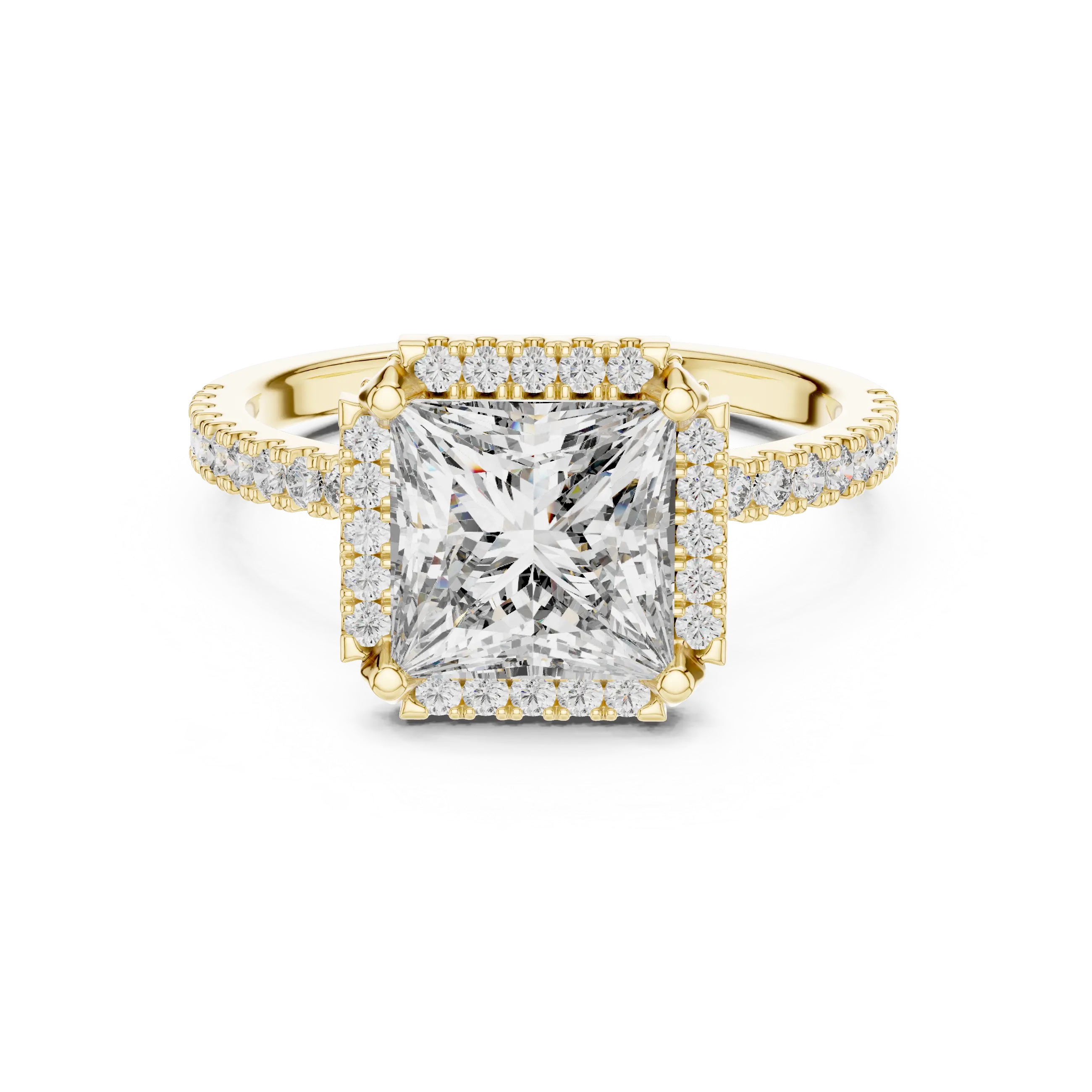 MJR037 - Princess Cut Glitzy Border French Set Ring