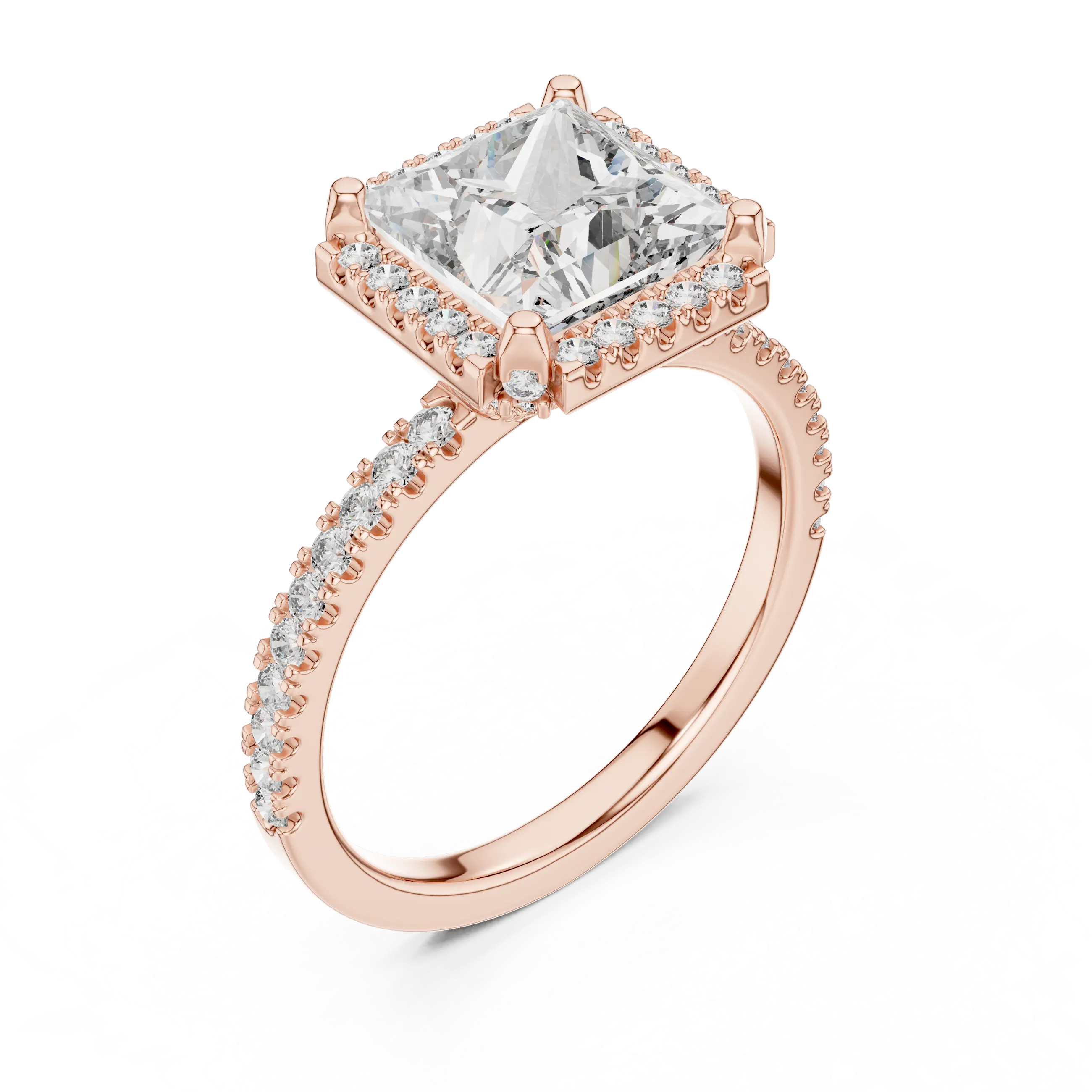 MJR037 - Princess Cut Glitzy Border French Set Ring